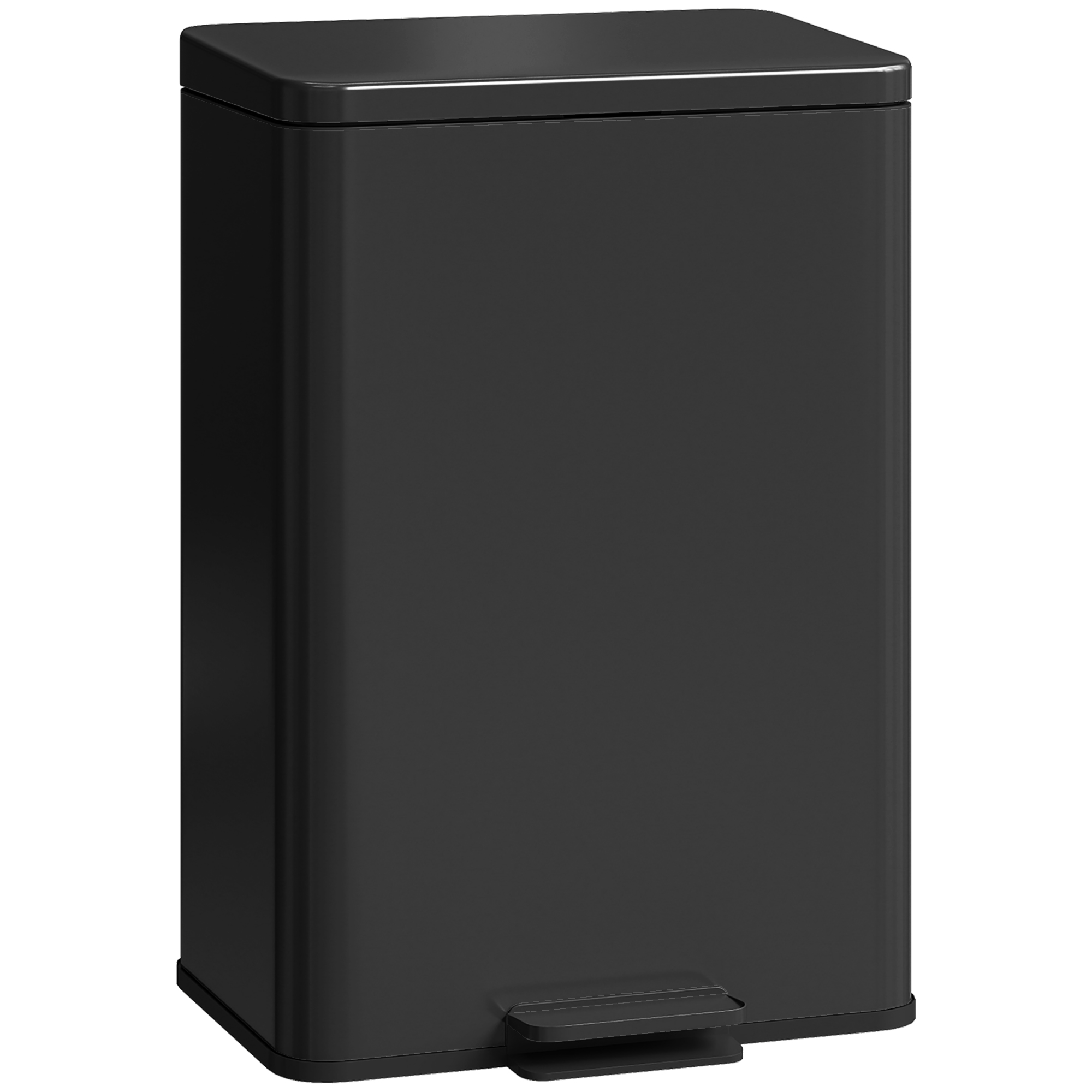 Tretmülleimer Mit Deckel, 20 L, 34,2 X 30,6 X 44,2 Cm, Schwarz