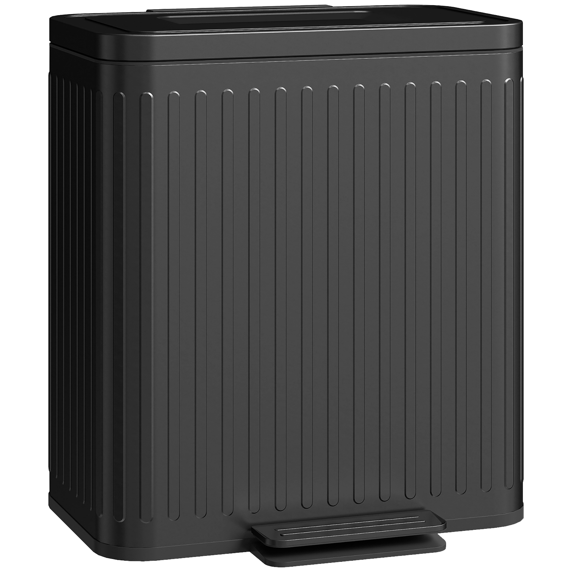 Doppel-mülleimer Für Die Mülltrennung, 2 X 20 L, 45,5 X 36,5 X 51 Cm, Schwarz