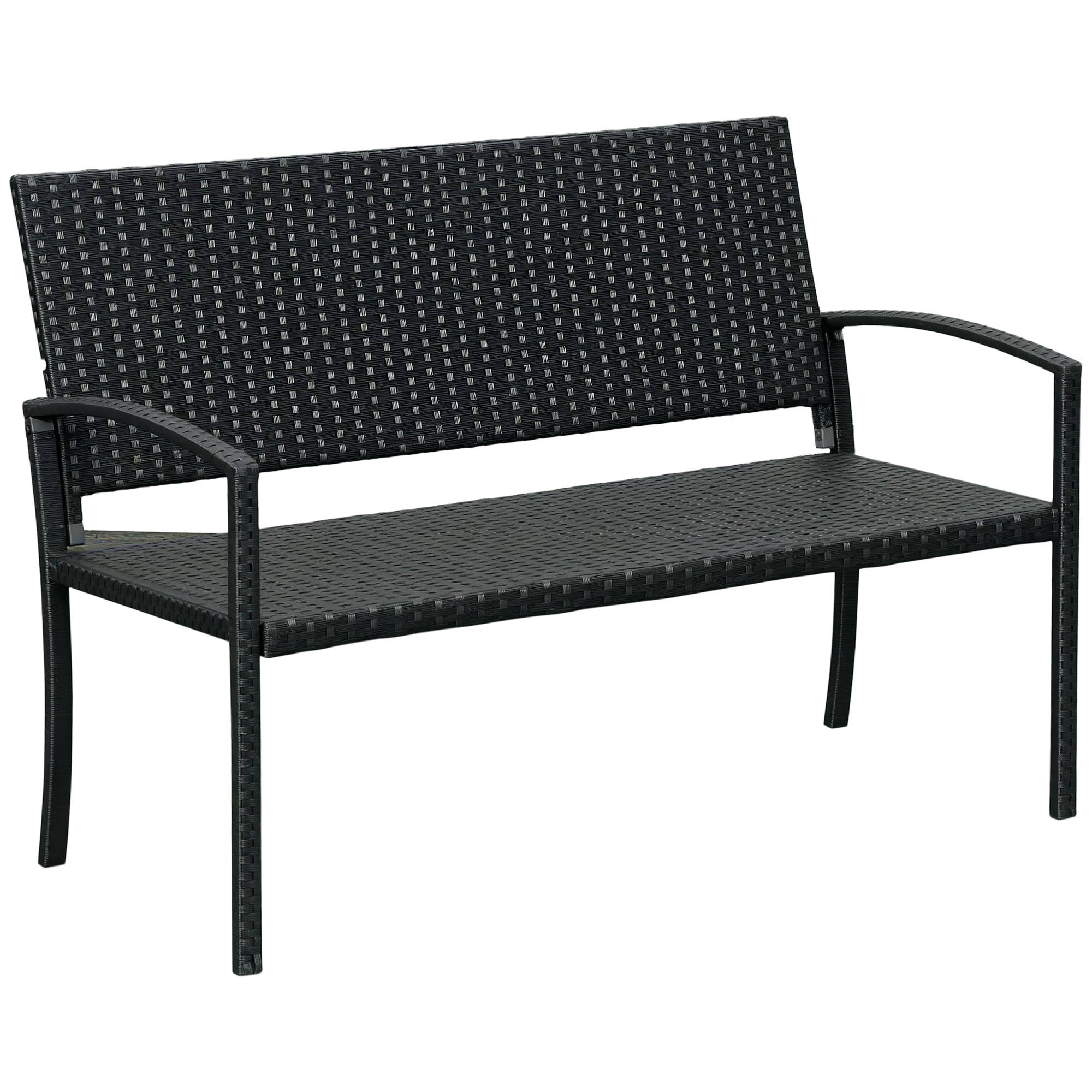 Gartenmöbelset, 2 Sitzer, 122 X 60 X 85 Cm, Schwarz