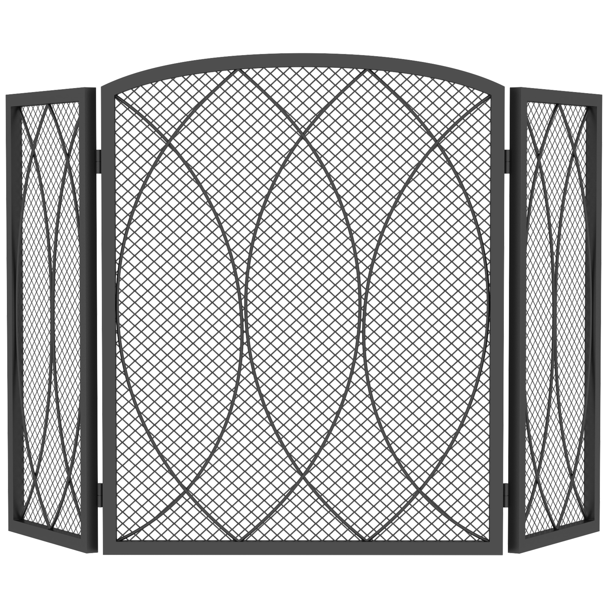 Schutzgitter Für Kamin, Klappbar, 122 X 2 X 75 Cm, Schwarz