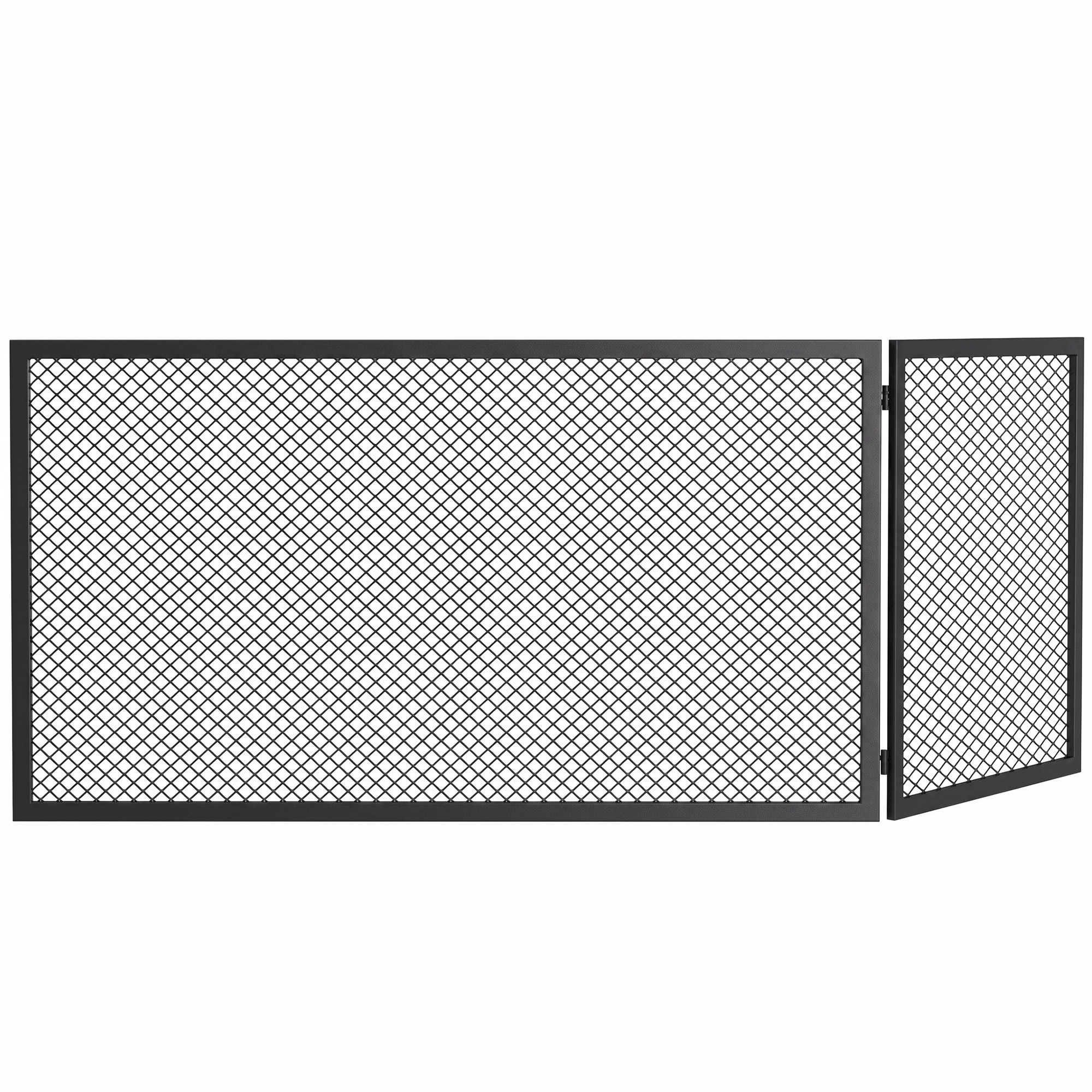 Schutzgitter Für Kamin, Klappbar, 141 X 1 X 50 Cm, Schwarz