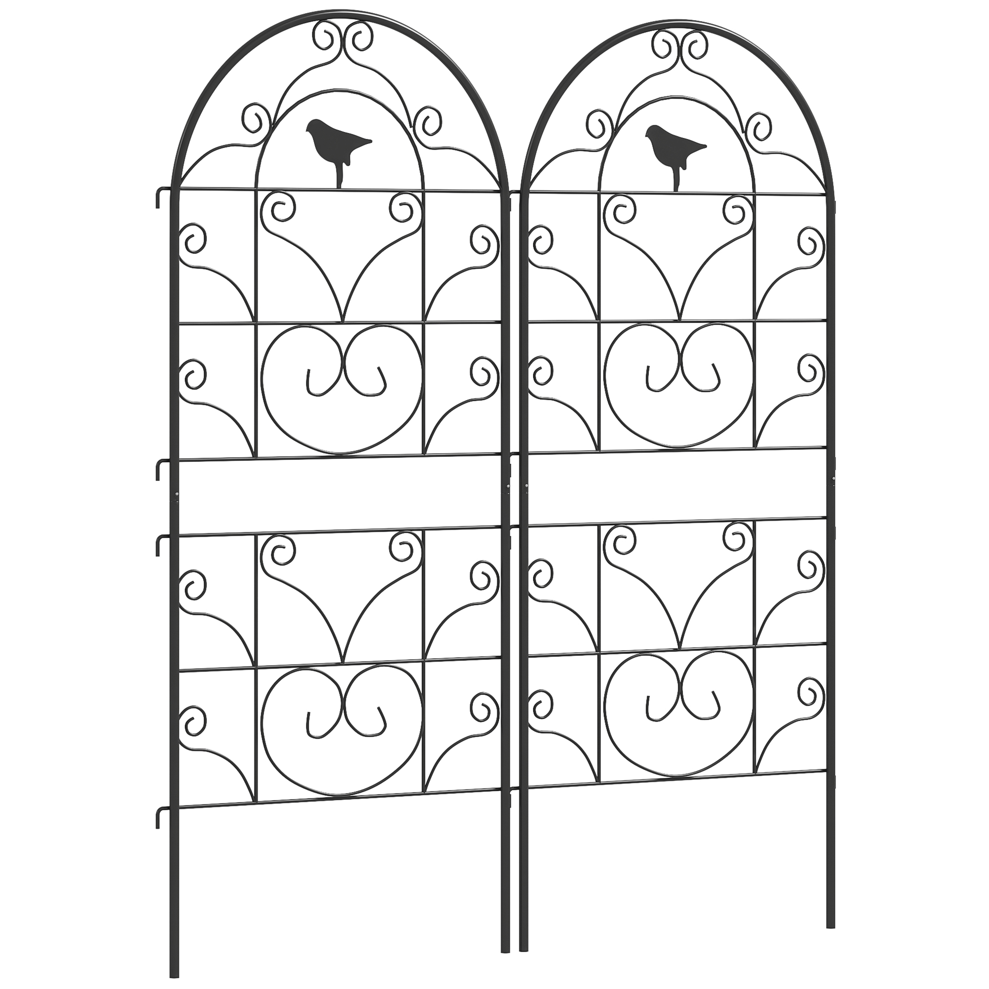 Garten-rankgitter, Für Kletterpflanzen, 50 X 1,3 X 120 Cm, Schwarz