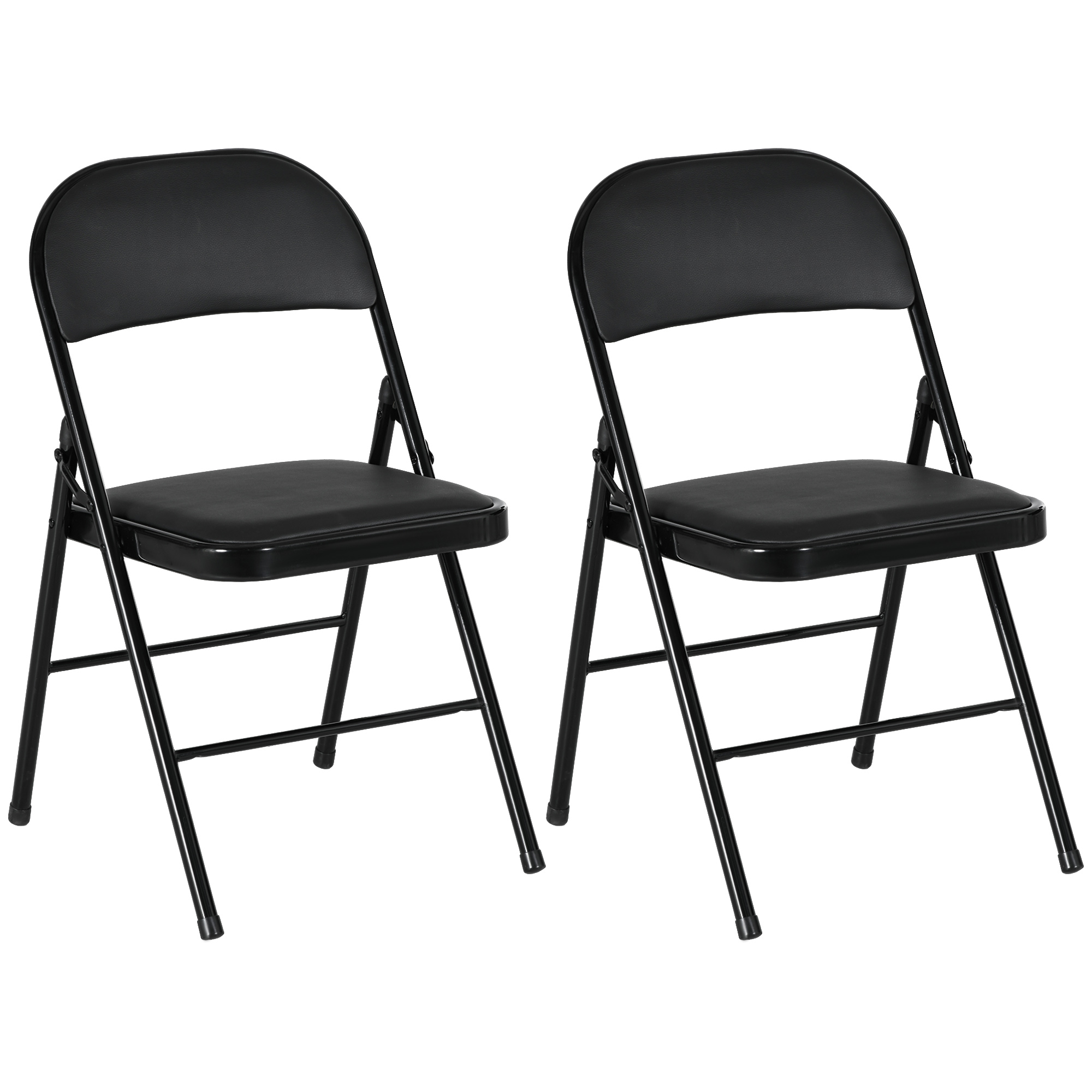 Set Aus 2 Klappstühlen, Stahlrahmen, 45 X 46 X 78 Cm, Schwarz