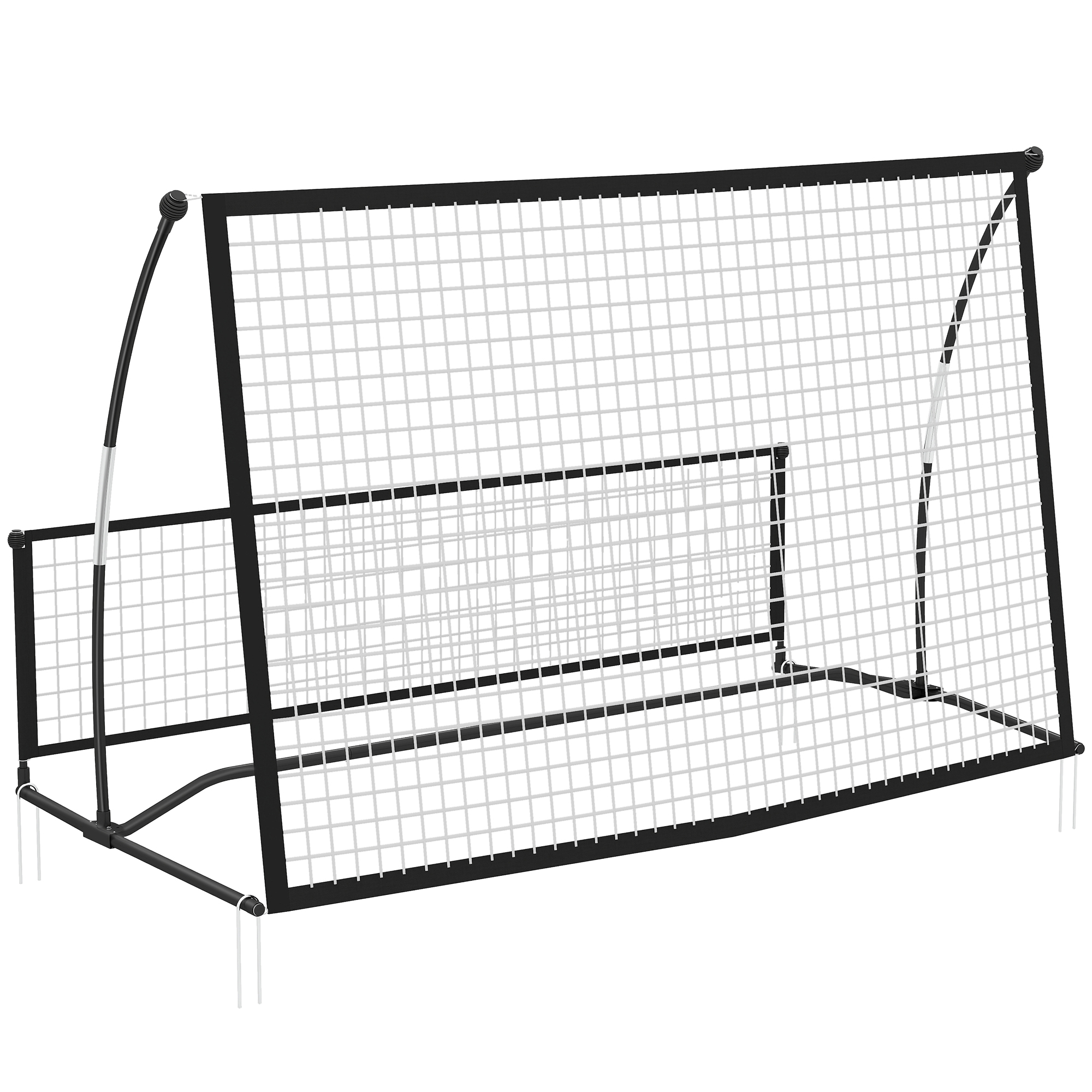 Fußball-rebounder 2 In 1, Klappbar, Mit Netz, 200 X 94 X 122 Cm, Schwarz