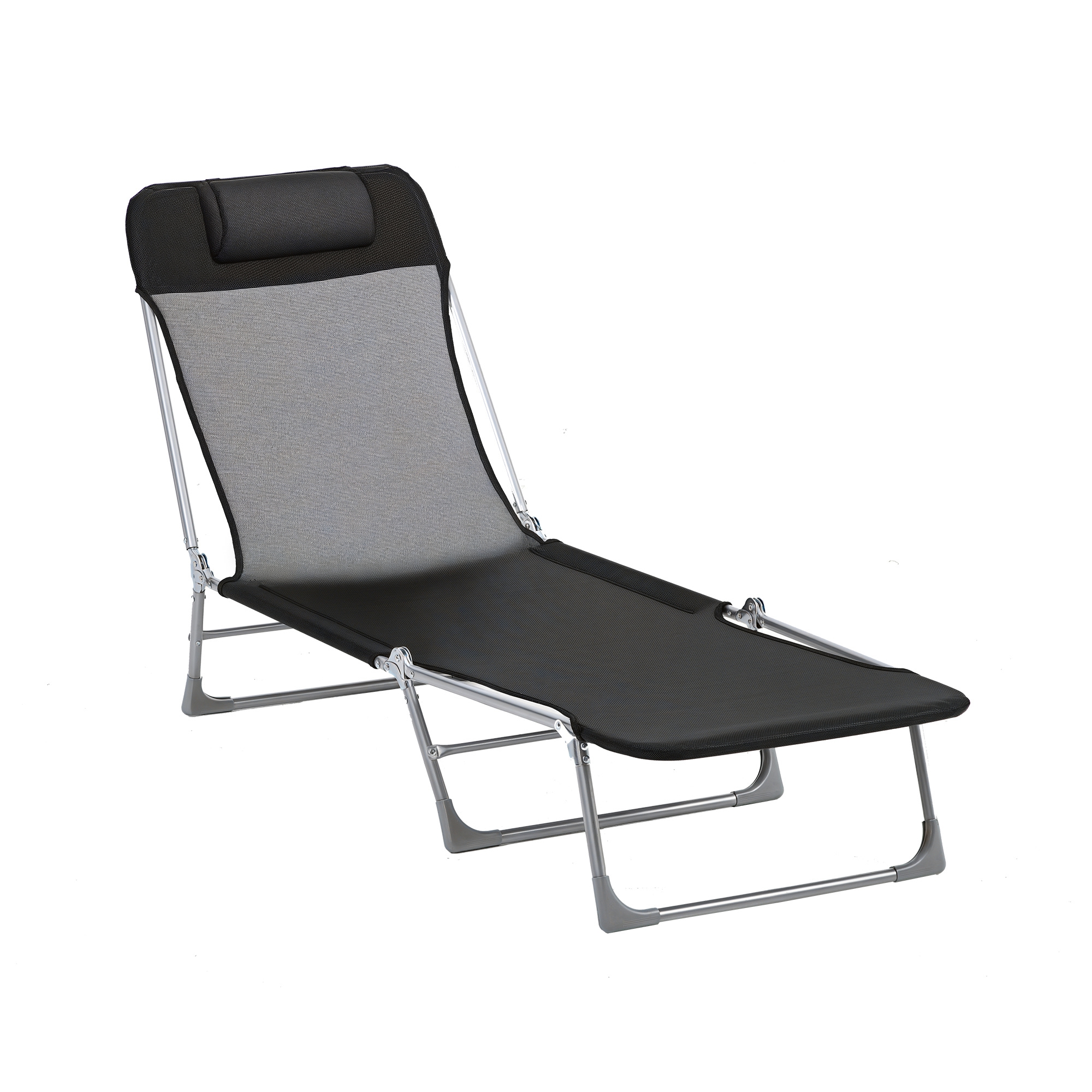 Klappbare Sonnenliege, 5-fach Verstellbar, 182 X 56 X 28 Cm, Schwarz