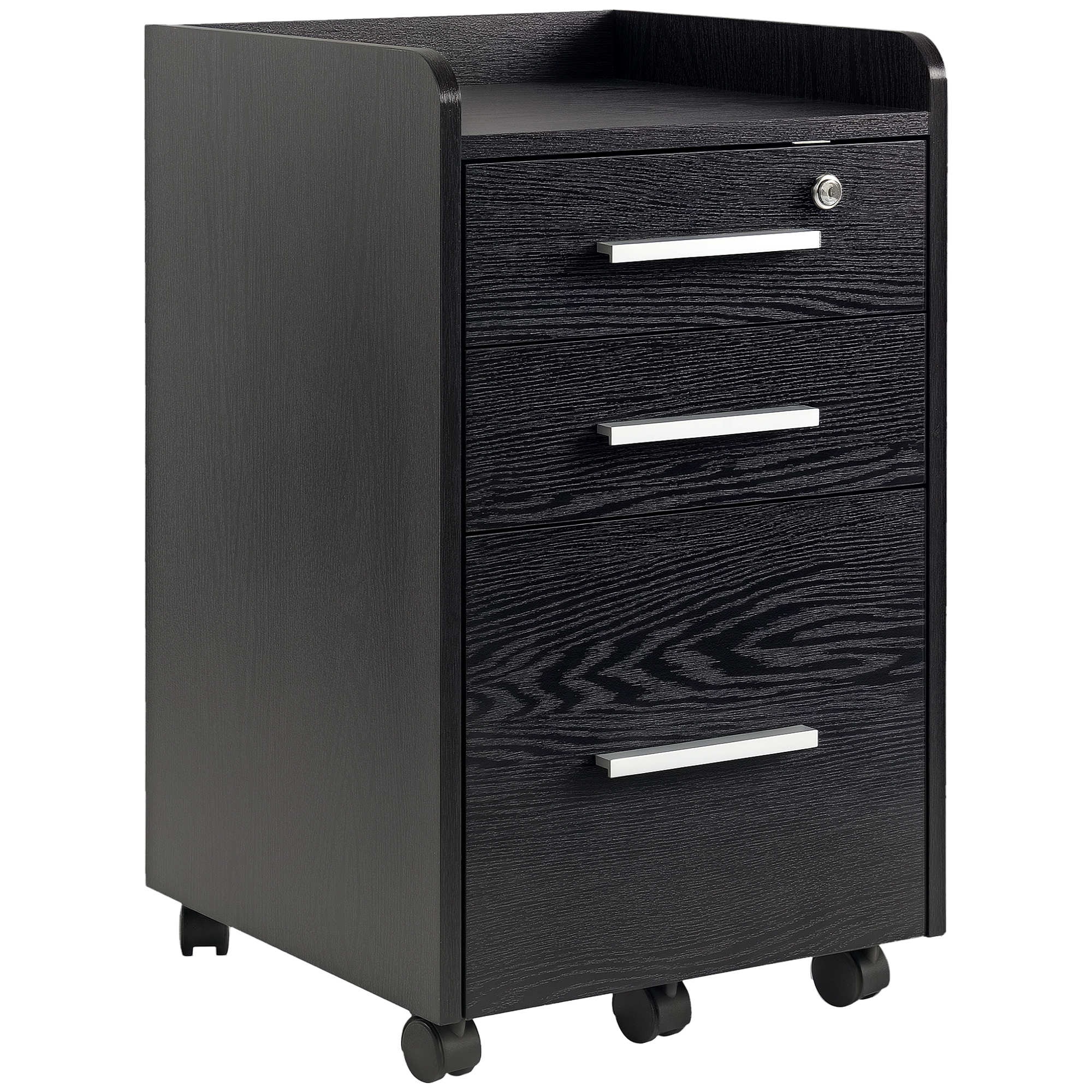Schreibtischcontainer, Mit Schubladen, 39,2 X 40 X 65,4 Cm, Schwarz