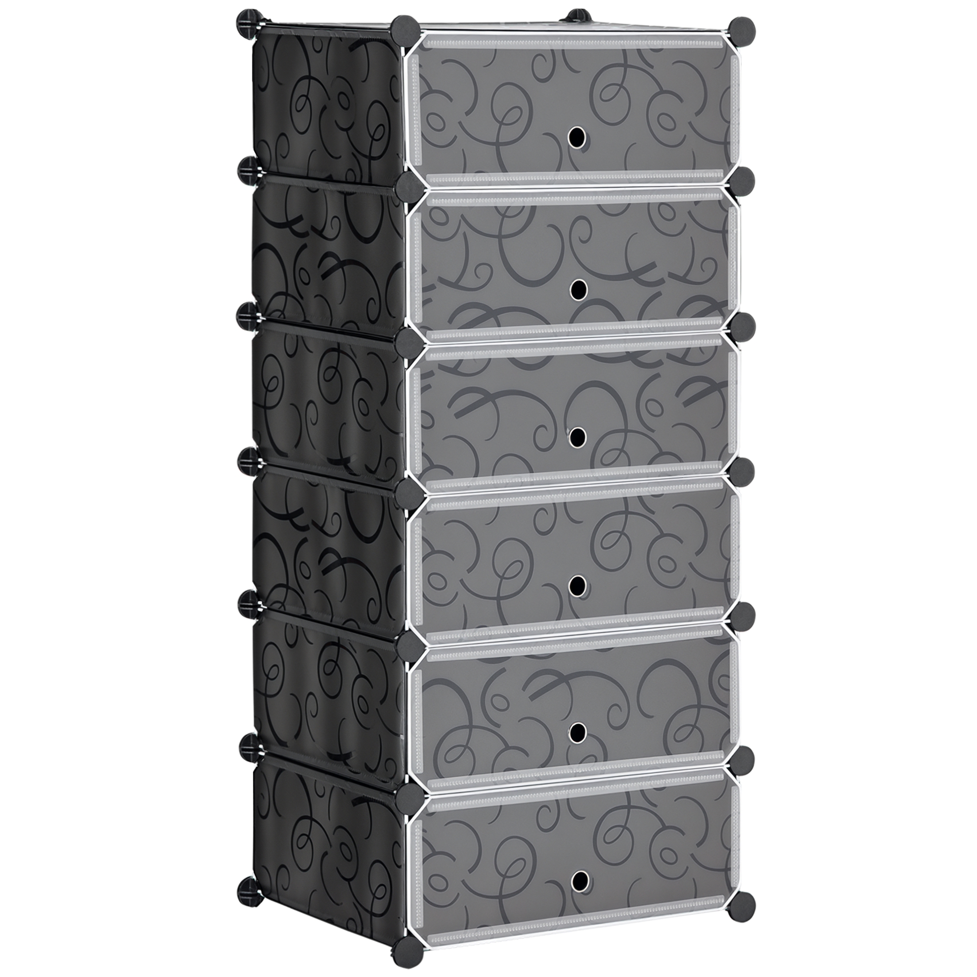 Schuhschrank, 49 X 36,5 X 108 Cm, Schwarz