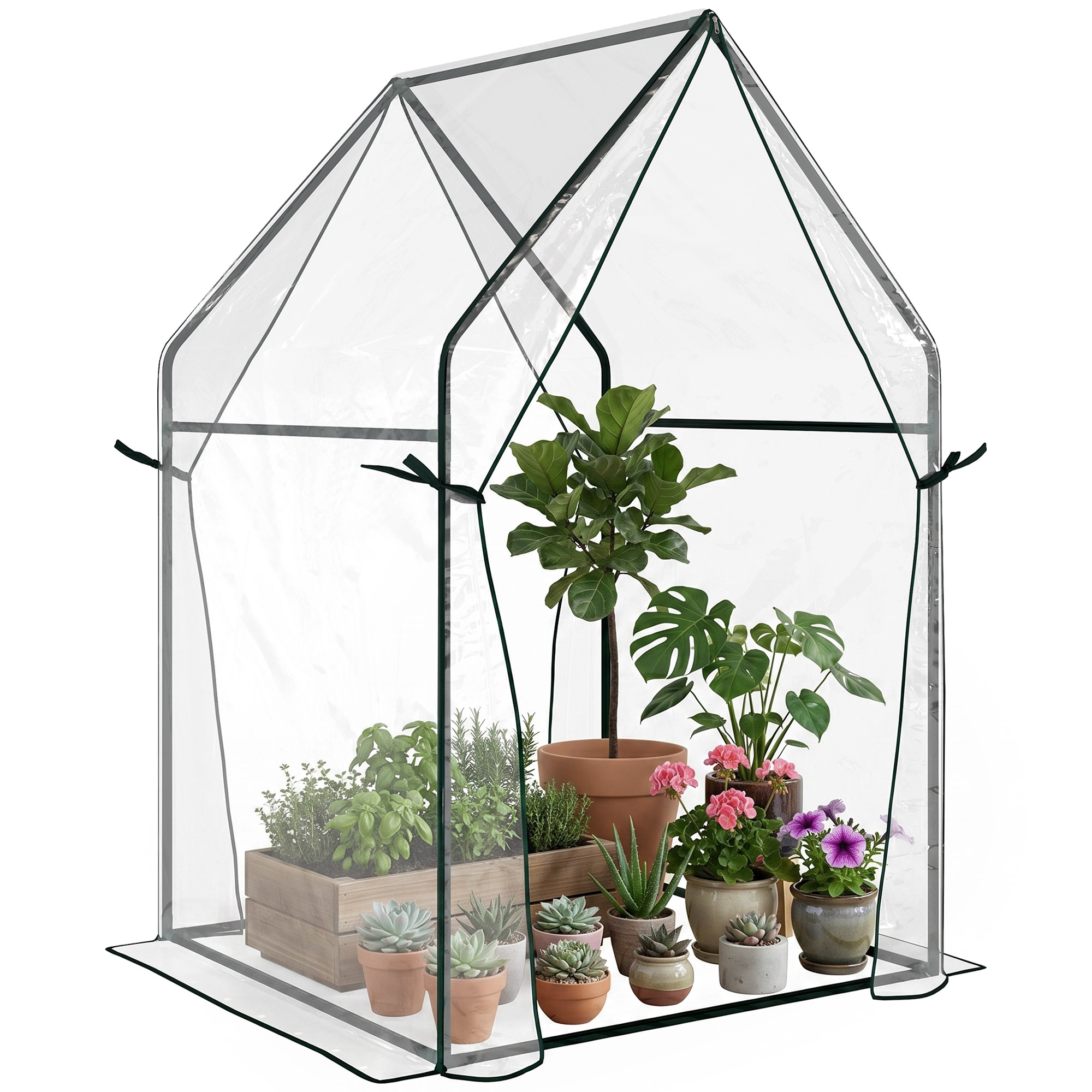Tomatenhaus, 2 Reißverschlusstüren, 90 X 90 X 145 Cm, Transparent