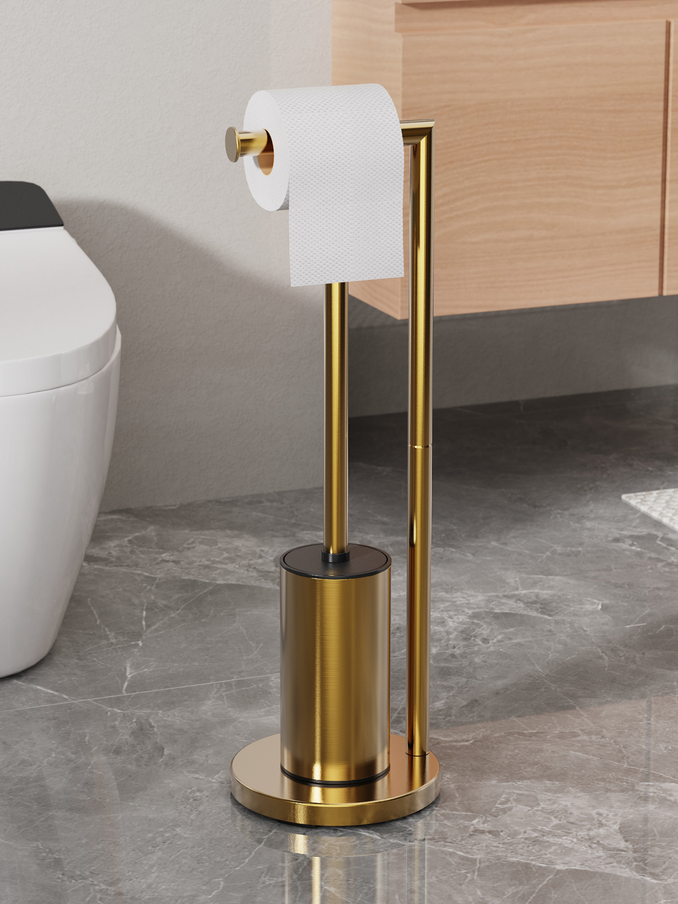 Badezimmermöbel, Kompakt, 17 X 17 X 55 Cm, Gold