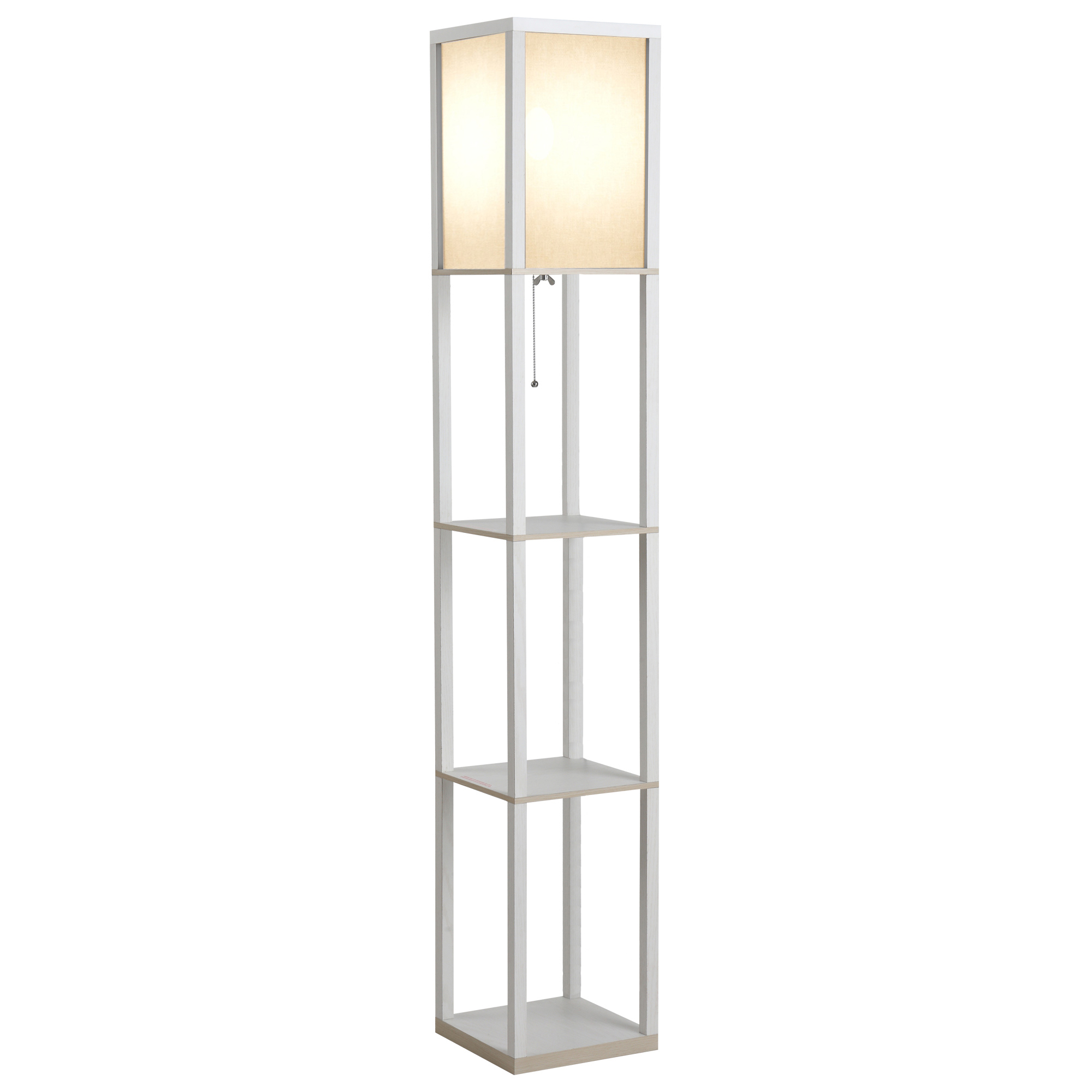 Stehlampe, Modernes Design Mit Fußschalter, 26 X 26 X 160 Cm, Weiß