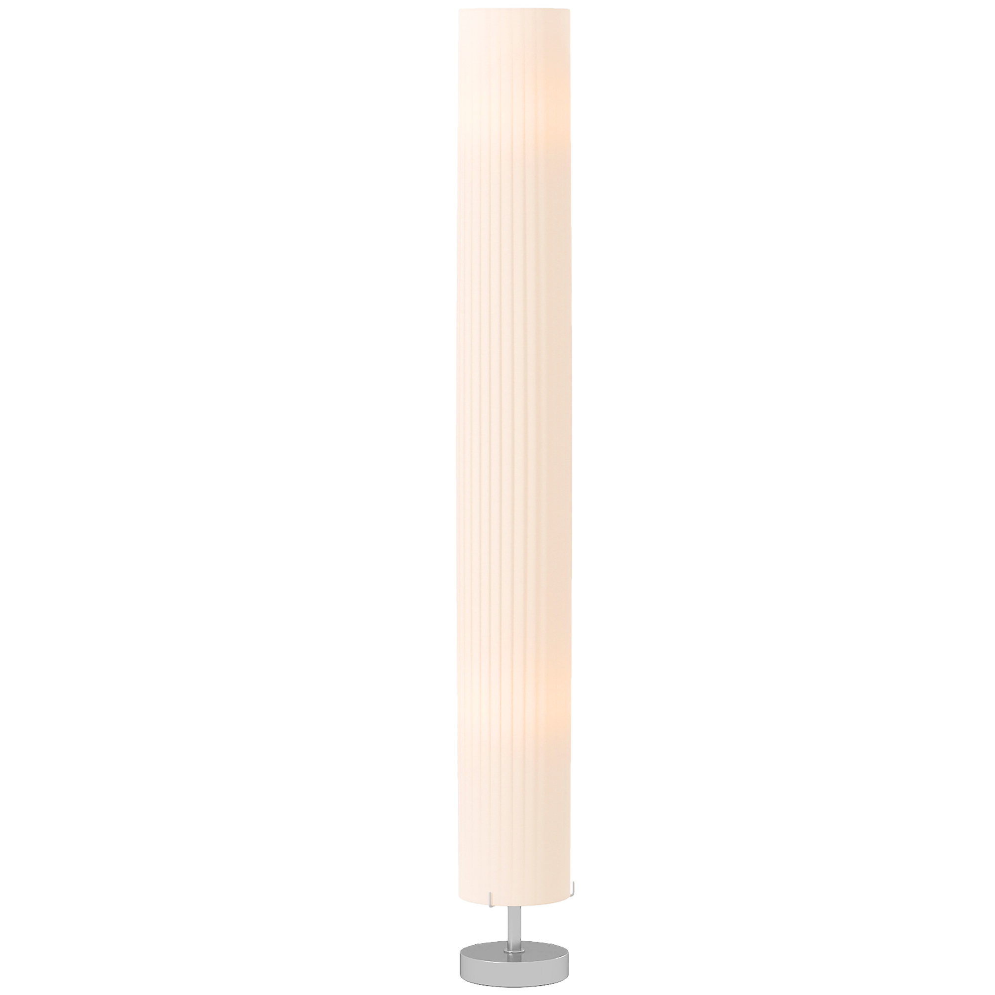 Stehlampe Mit Schirm Aus Polyester, 2 E27-fassungen, 14 X 14 X 120 Cm, Weiß