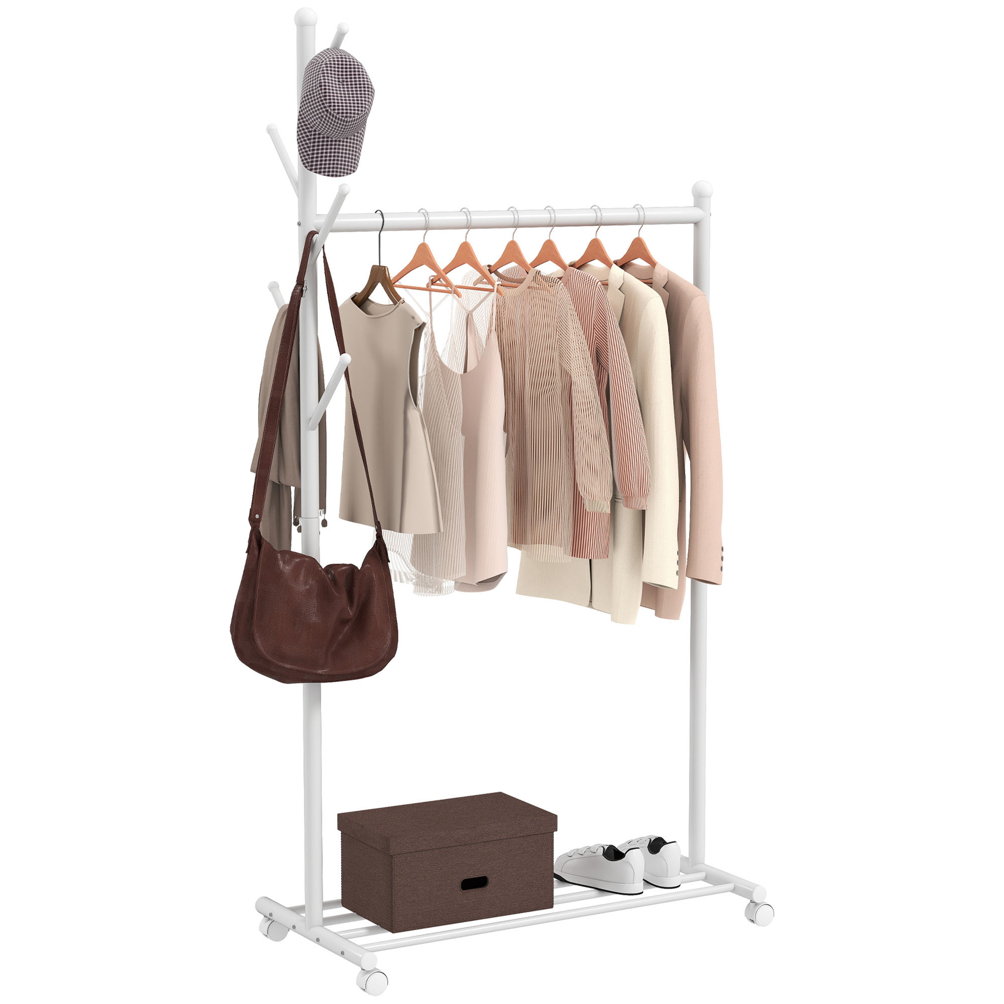 Schuhschrank, Kompakt, 86 X 43 X 171 Cm, Weiß