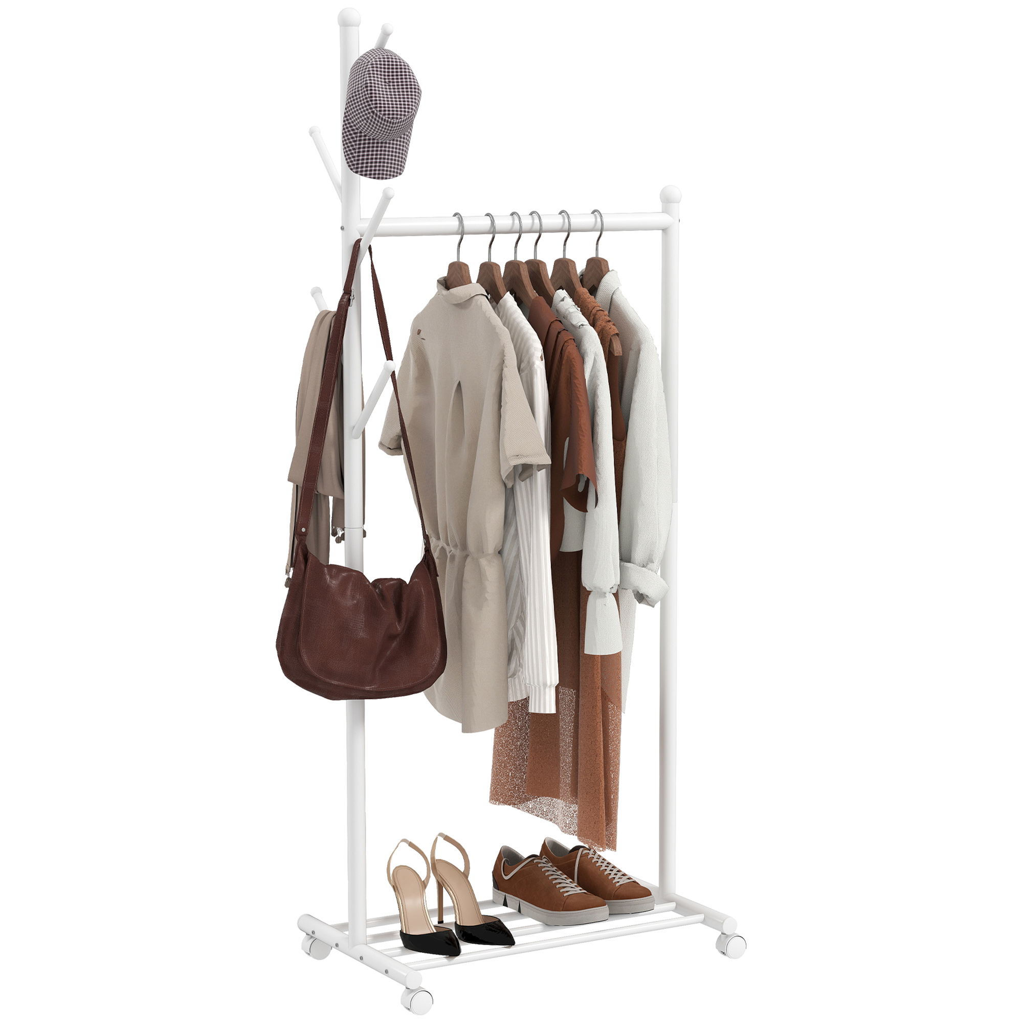 Schuhschrank, Kompakt, 68 X 43 X 171 Cm, Weiß