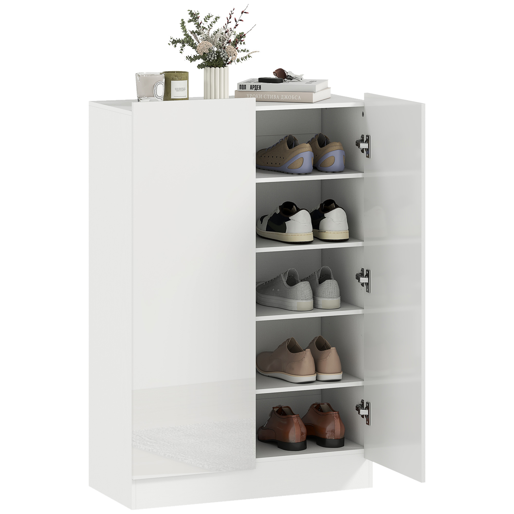 Schuhschrank, 72 X 34,5 X 103 Cm, Weiß