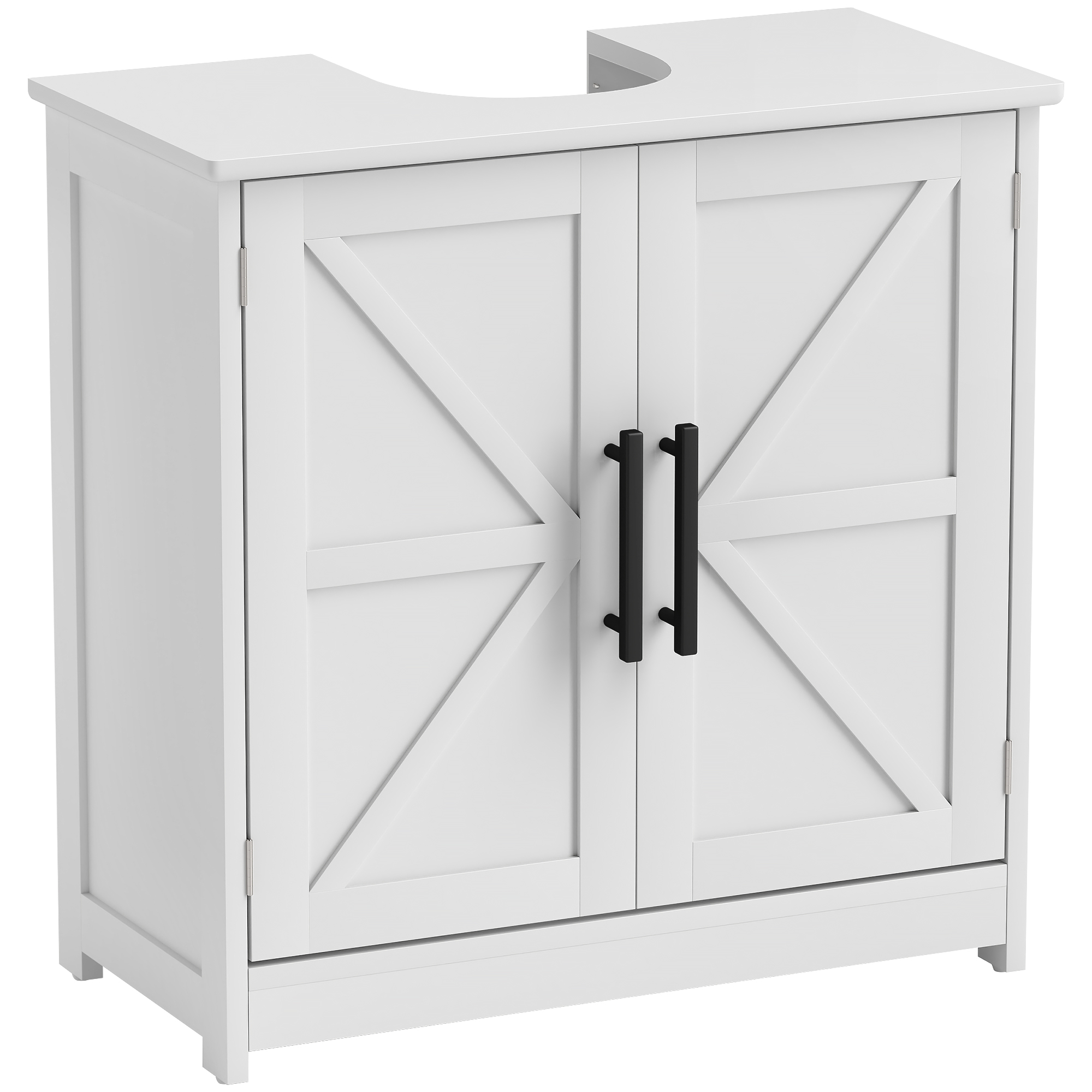 Waschbeckenunterschrank, Feuchtigkeitsbeständig, 60 X 30 X 60 Cm, Weiß