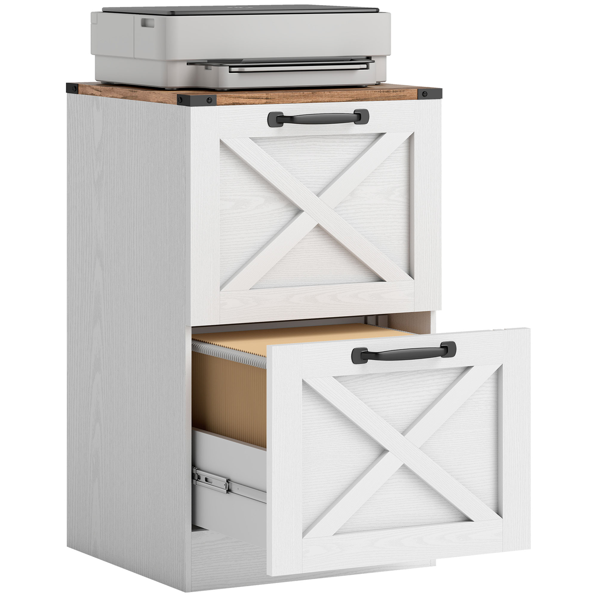 Schreibtischcontainer, Mit Rollen, 40 X 40 X 71 Cm, Weiß