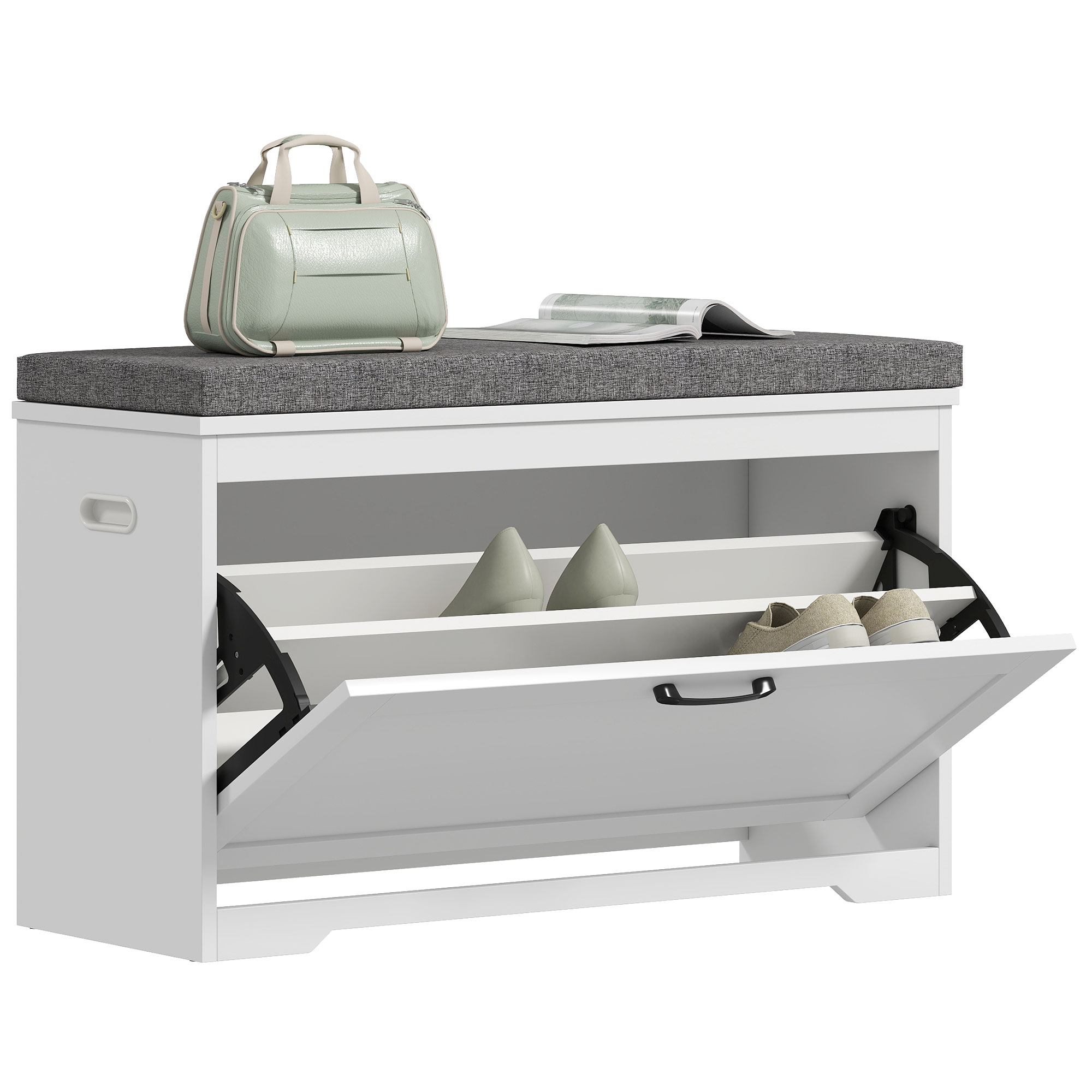 Schuhschrank, Klappschubladen, 80 X 30 X 50 Cm, Weiß