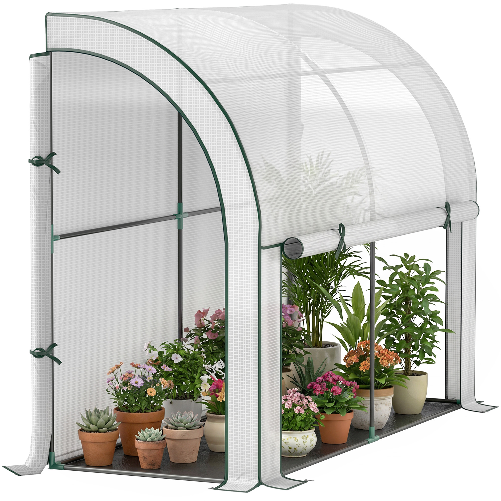 Gewächshaus, Für Den Garten, 200 X 80 X 157 Cm, Weiß