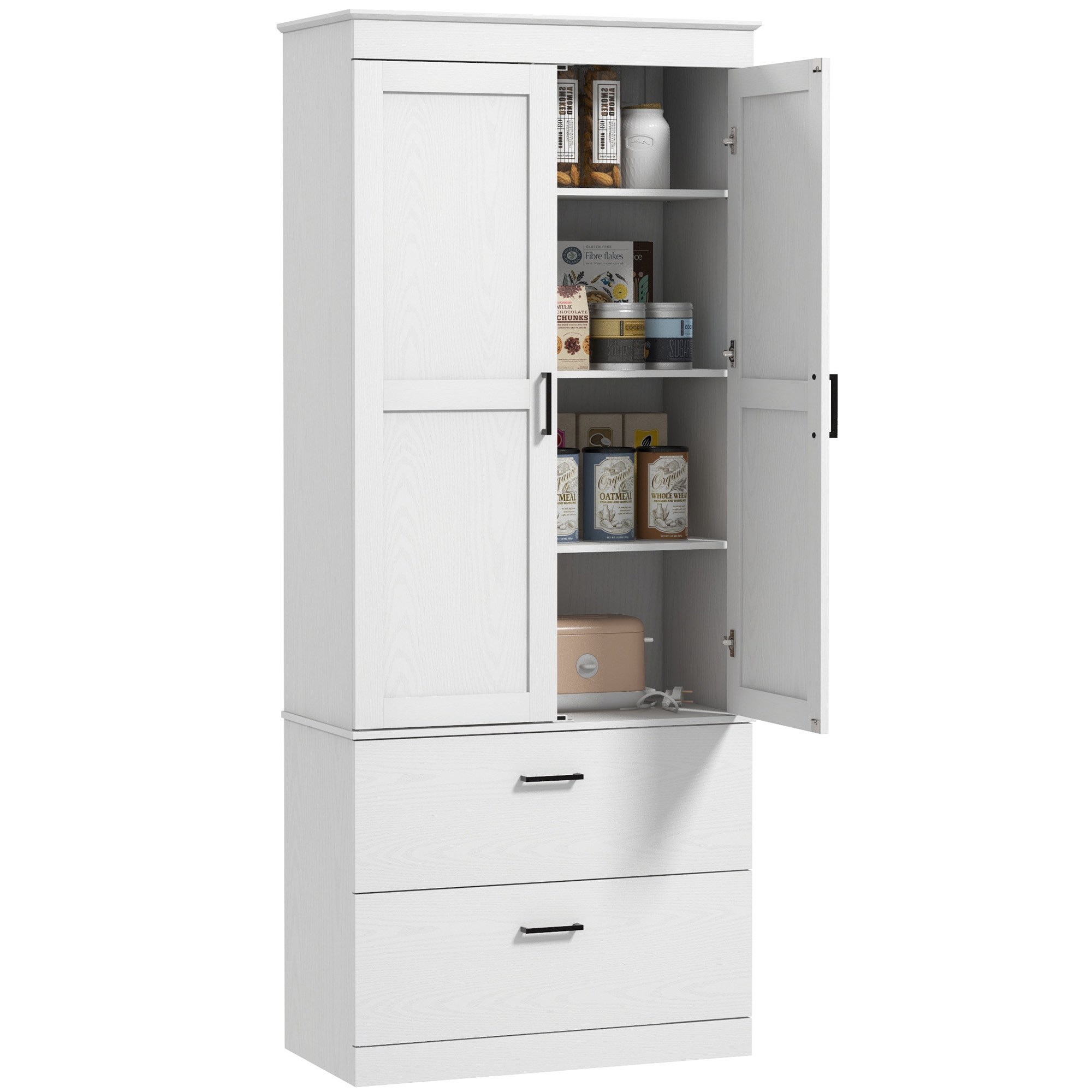 Küchenschrank, Mit Schubladen, 75 X 39 X 178, Weiß