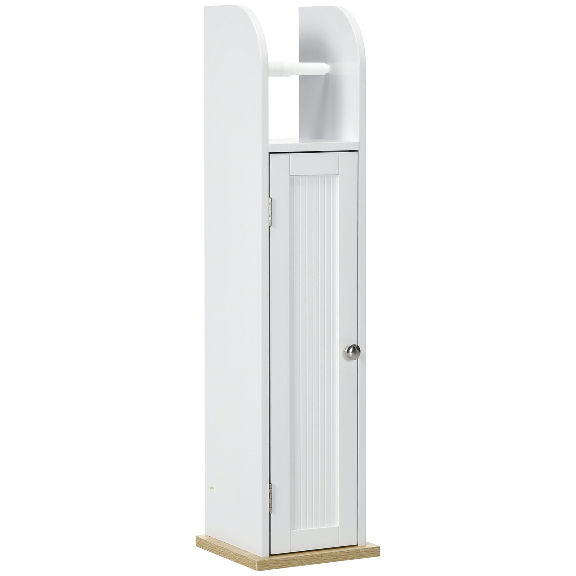 Toilettenpapierhalter, Mit Schrank Und Verstellbaren Regalen, 20 X 20 X 80 Cm, Weiß