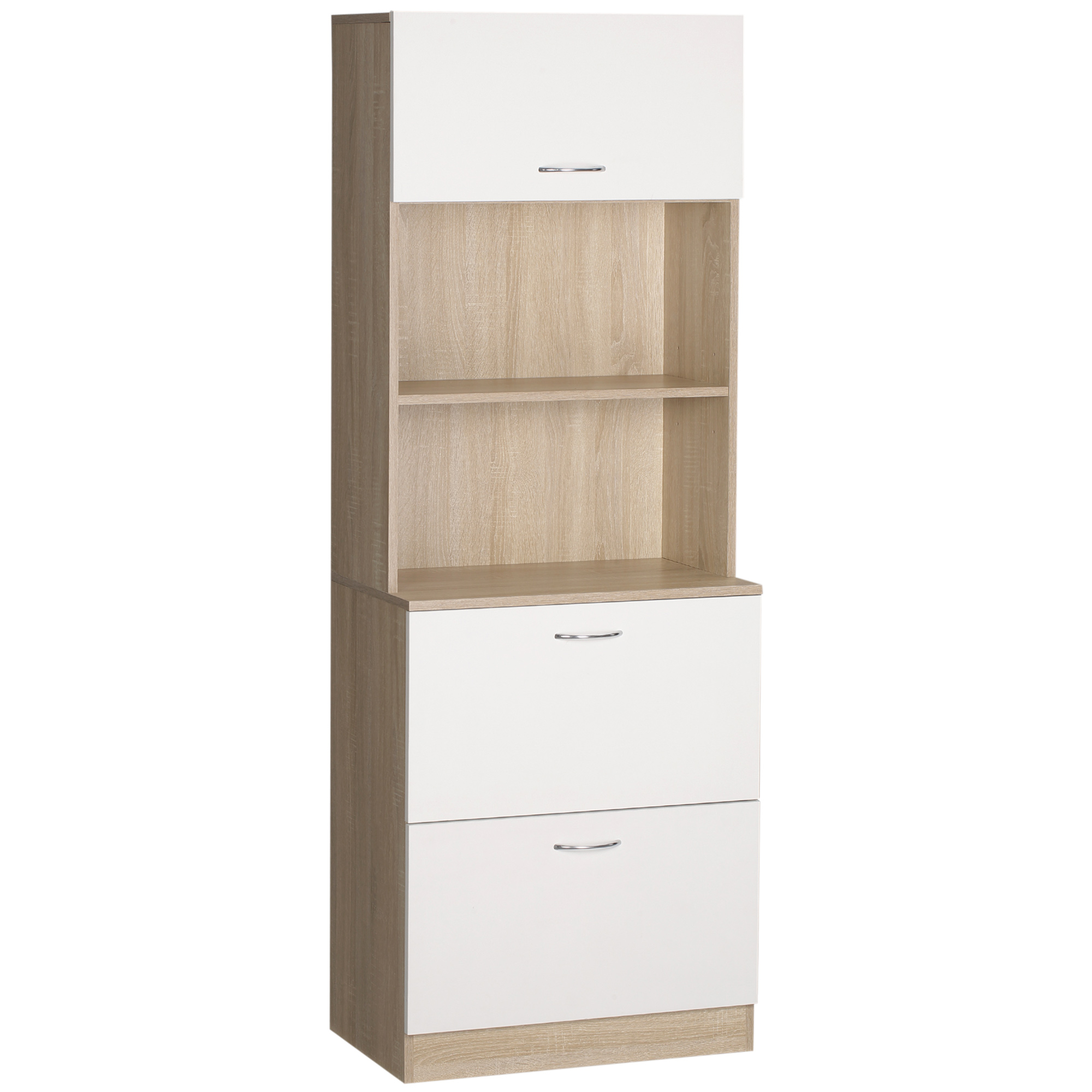 Küchensideboard, Mit Schubladen, 60 X 38 X 168 Cm, Weiß