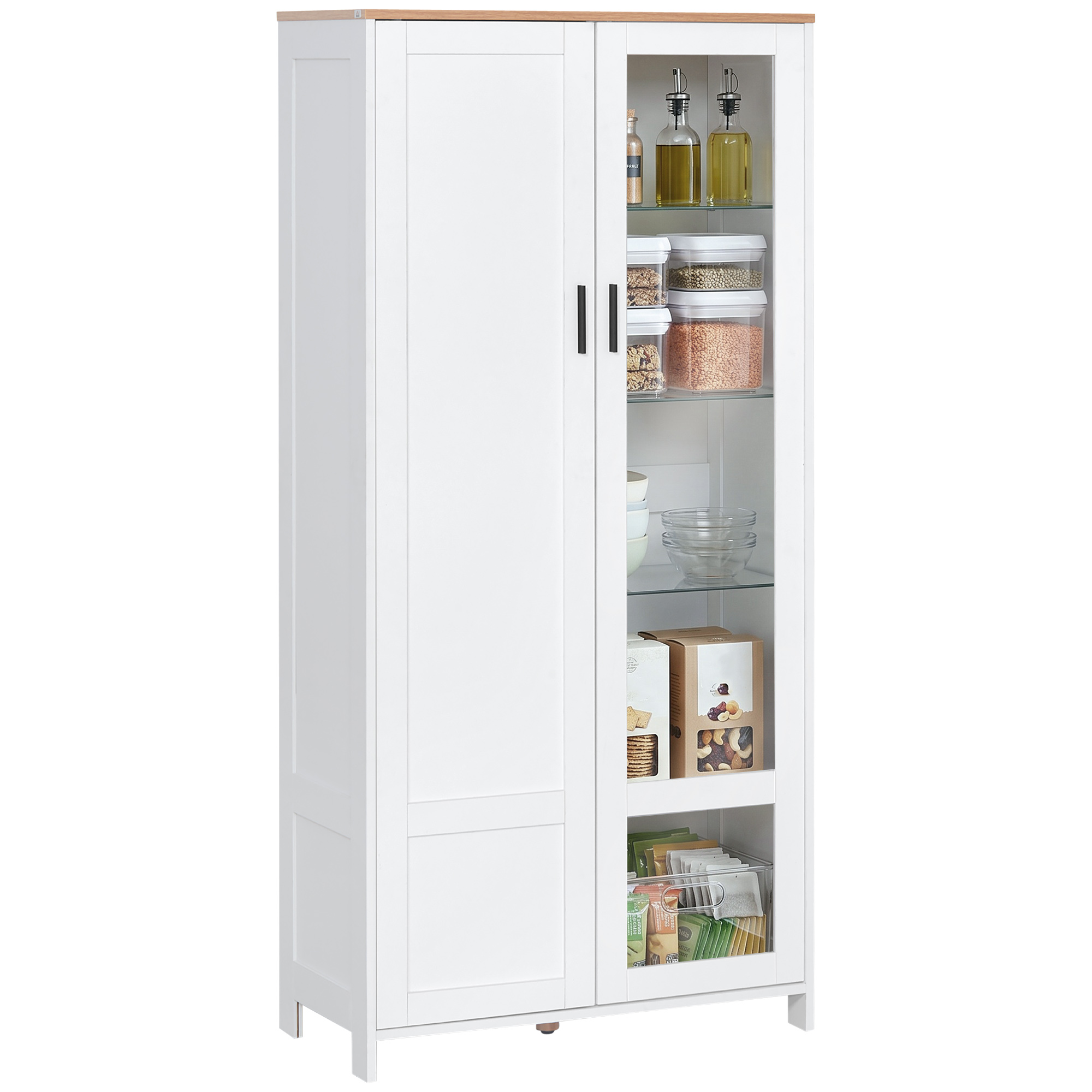 Küchensideboard, Mit Regalen, 76 X 36 X 160 Cm, Weiß