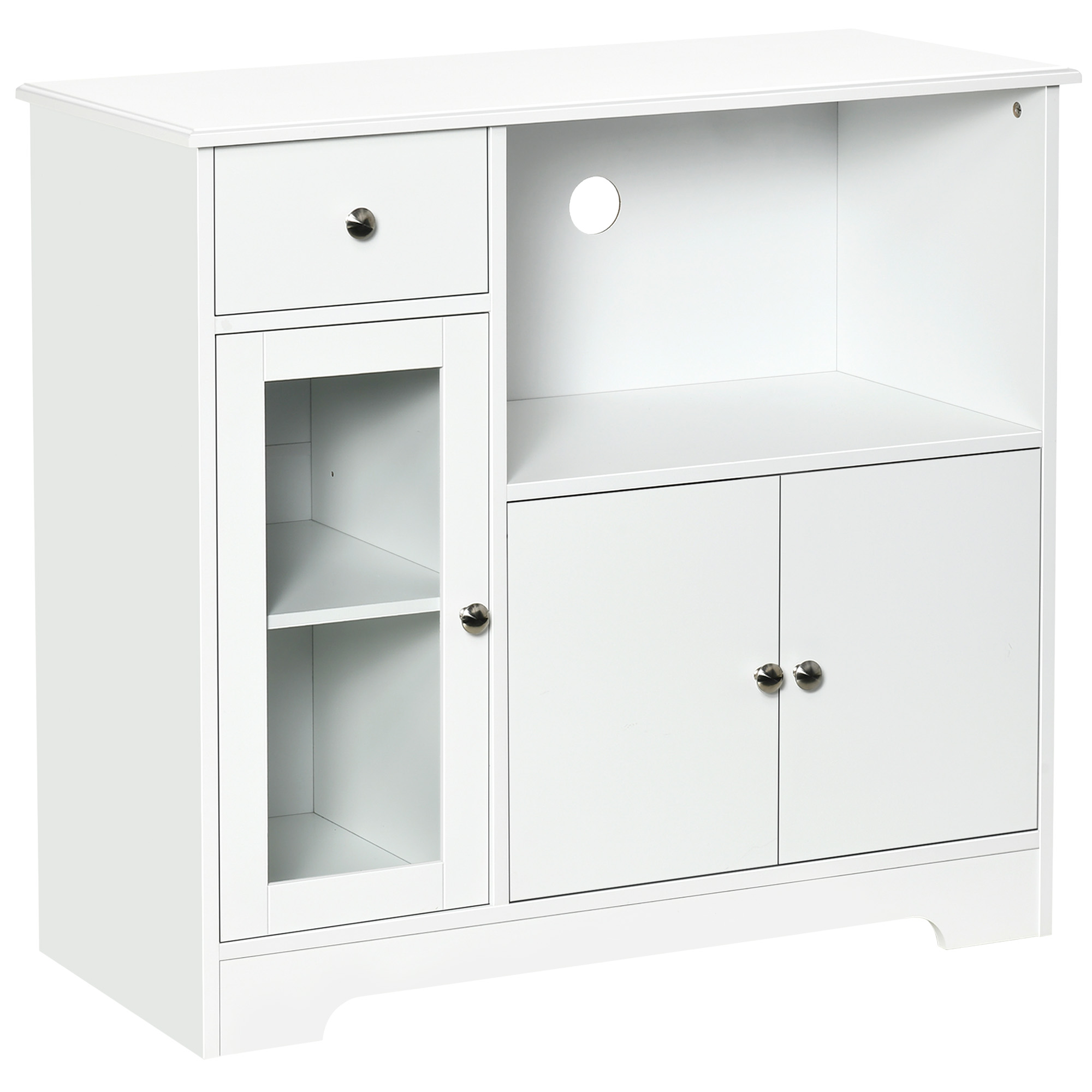 Küchensideboard, 90 X 40 X 82 Cm, Weiß