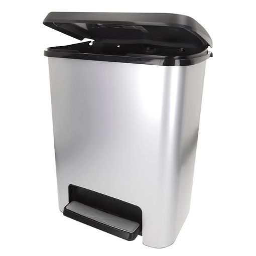 Kis Compatta Style Silberner Tretabfallbehälter 25 L