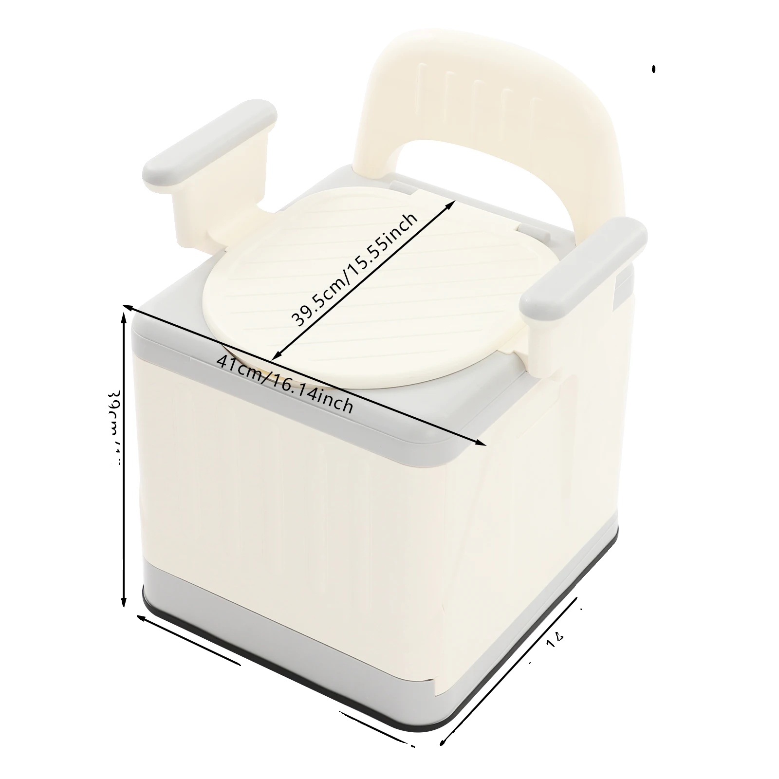 Tragbarer Toilettensitz, Leicht, Platzsparendes Design, Grau