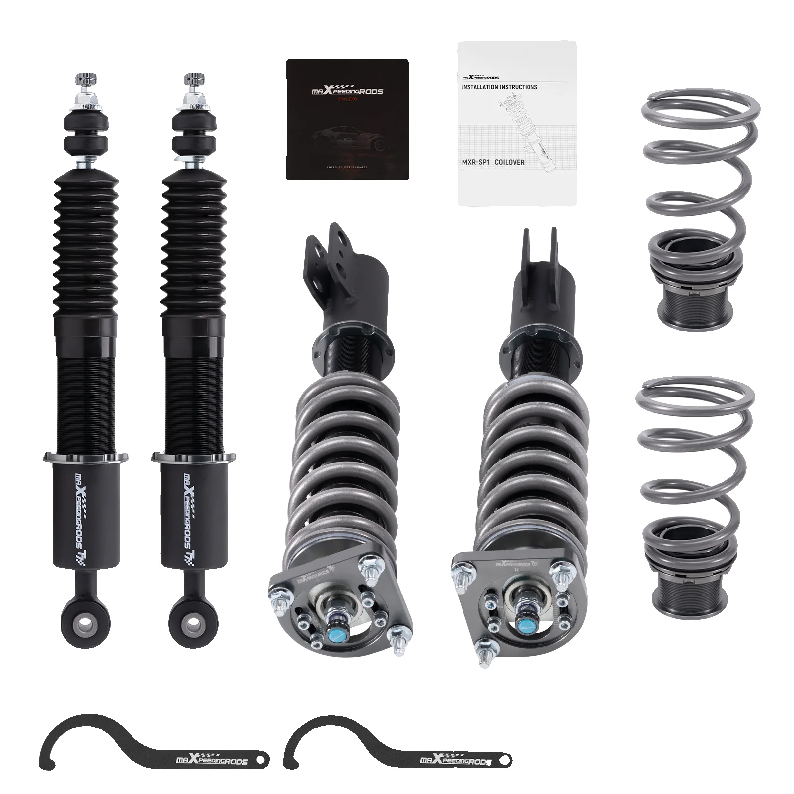 Gewindefahrwerk, Einstellbare Rückfederung, Höhenverstellung 1"-3", Kompatibel Mit Ford Mustang Sn95 (1994-2004), 55crsi Stahlkonstruktion, 24 Klicks