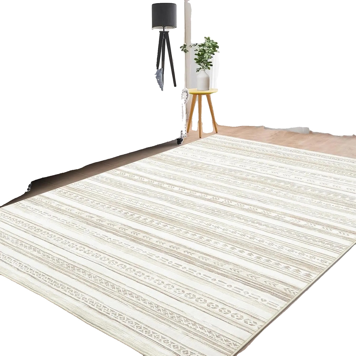 Teppich, Waschbar, Weiches Marokkanisches Design, Beige-a, 140x200cm