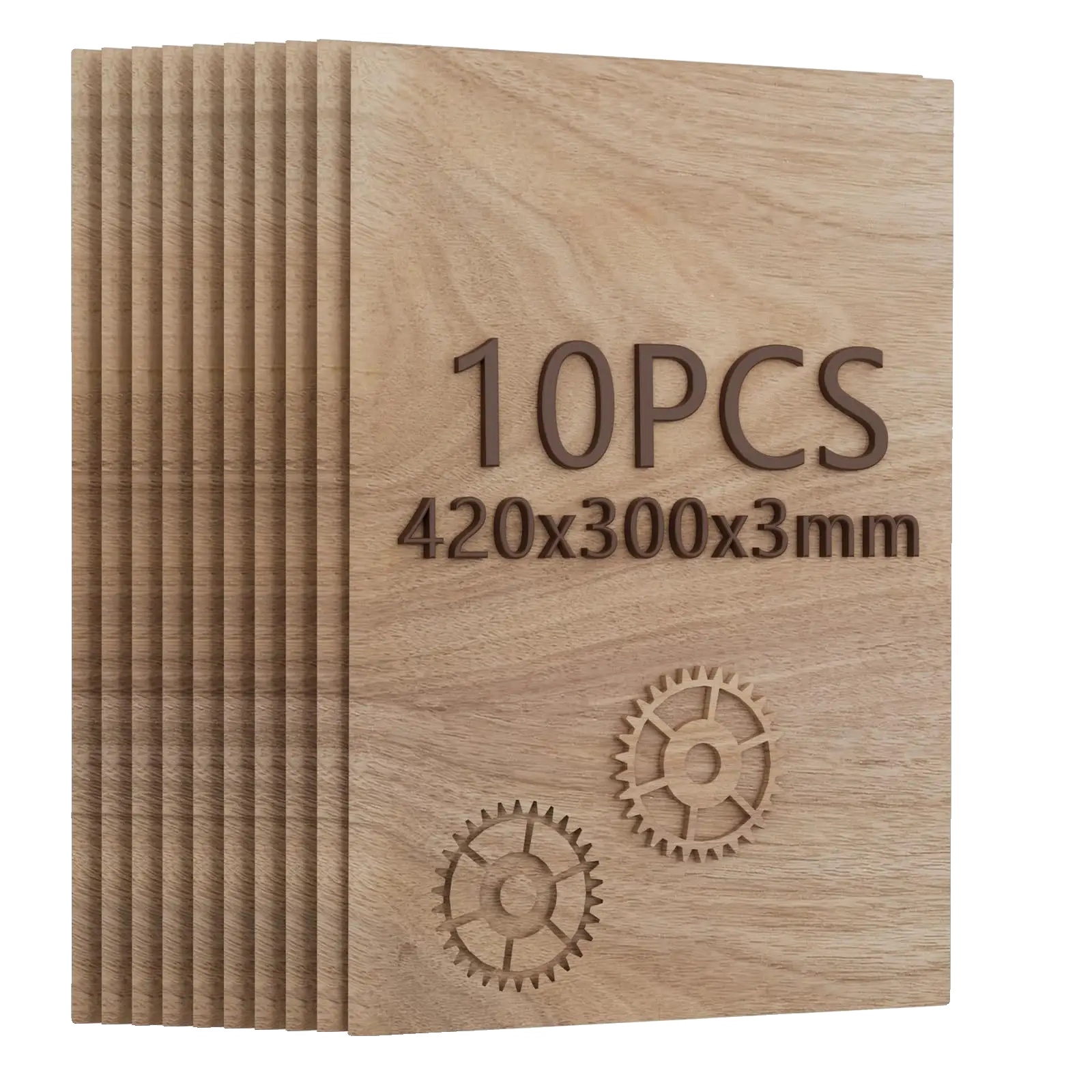 Nussbaum-sperrholz, 3mm Dicke, A3 Größe 420x300mm, 10 Blätter, Laserschneidkompatibel, Glatte Oberfläche