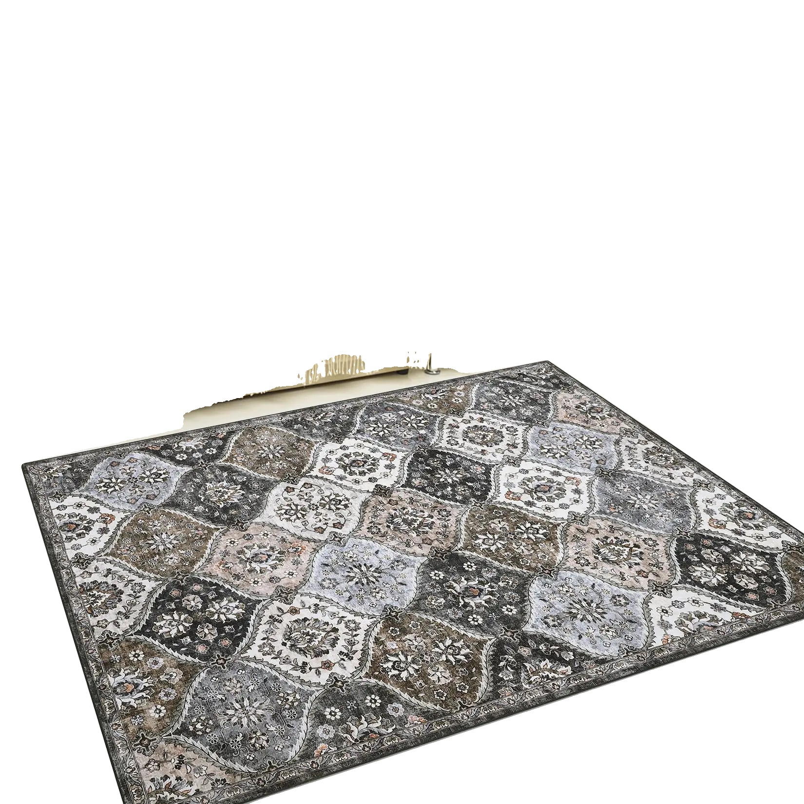 Teppich, Waschbar, Verwittertes Design, Kaffee 120x170cm