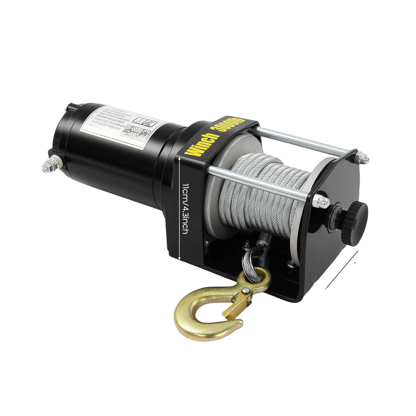 Elektrische Winde, 1360 Kg Tragfähigkeit, Kabel-fernbedienung, Schwarz