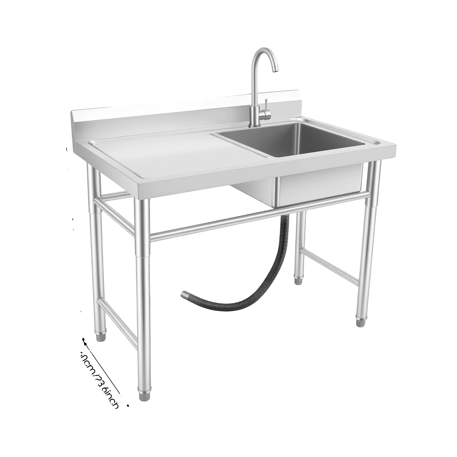 Küchenspüle, Freistehendes Design, Edelstahlkonstruktion, Silber