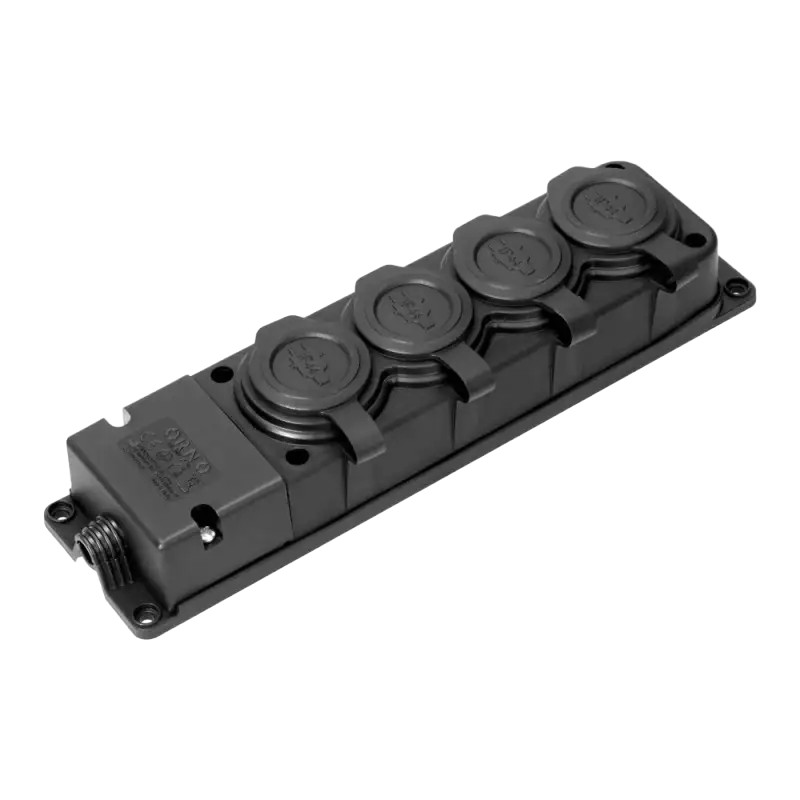 Spritzwassergeschützter Und Stoßfester Orno Ip44-splitter, 4x 2p+z 16a-steckdosen