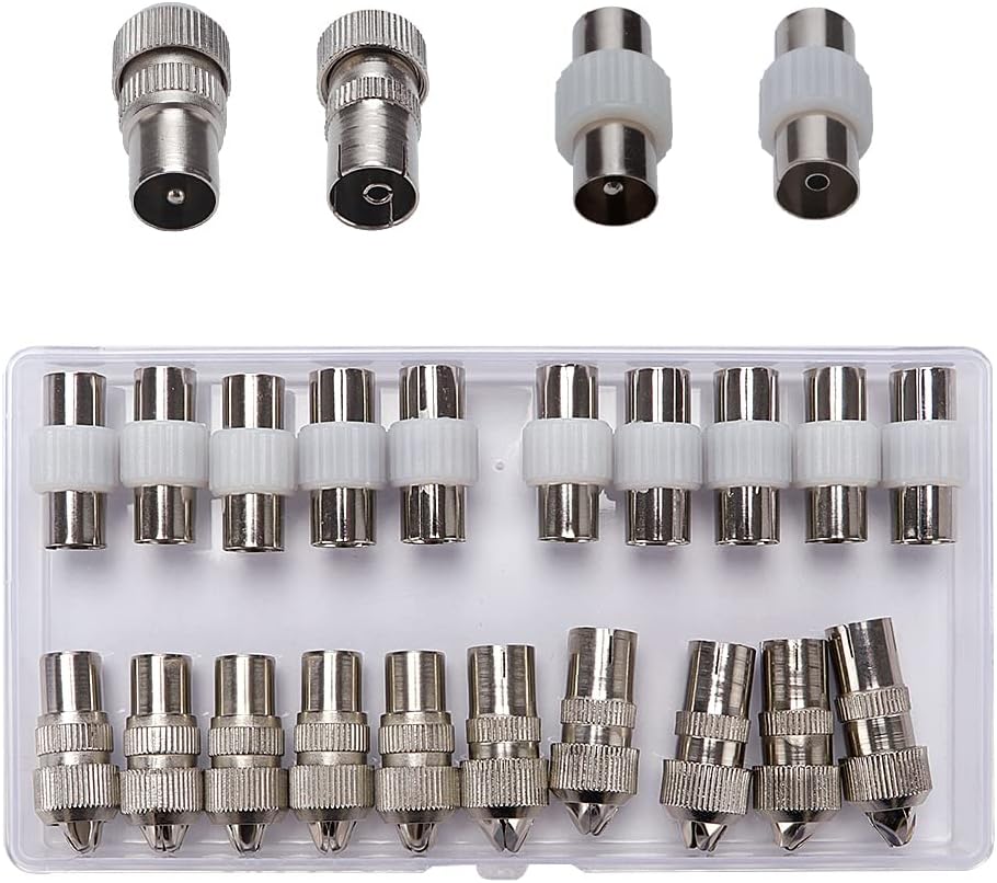 5 Antennenstecker-sets, 5 X Weibliche Und 5 X Männliche Tv-antennen-koaxialkabel-adapter, Hf-tv-kabelantennenstecker, Koaxialkupplung, Silber