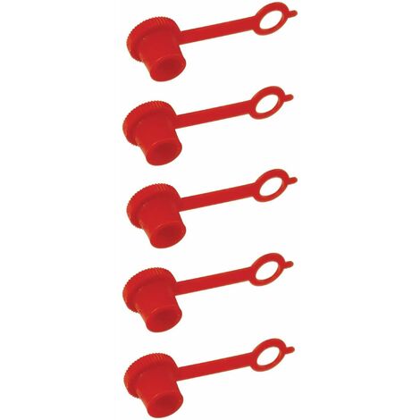 5x Schutzkappe Für Schmiernippel, Roter Kunststoff, 6 Mm Staubschutz