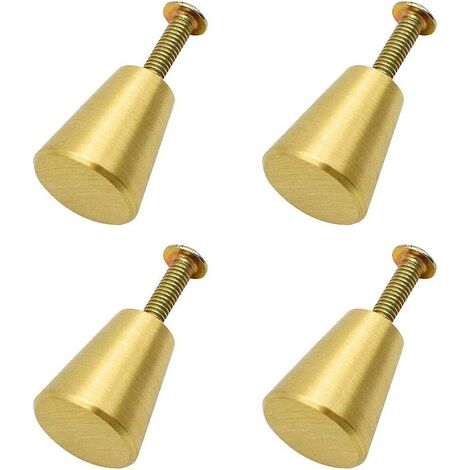 Set Mit 4 Runden Einzellochgriffen, Kleine Griffe Aus Massivem Messing, Möbelgriffe Aus Gebürstetem Messing Mit Schrauben, Schubladengriffe Für Schubladenelemente, Aufbewahrungsschränke, Kommoden