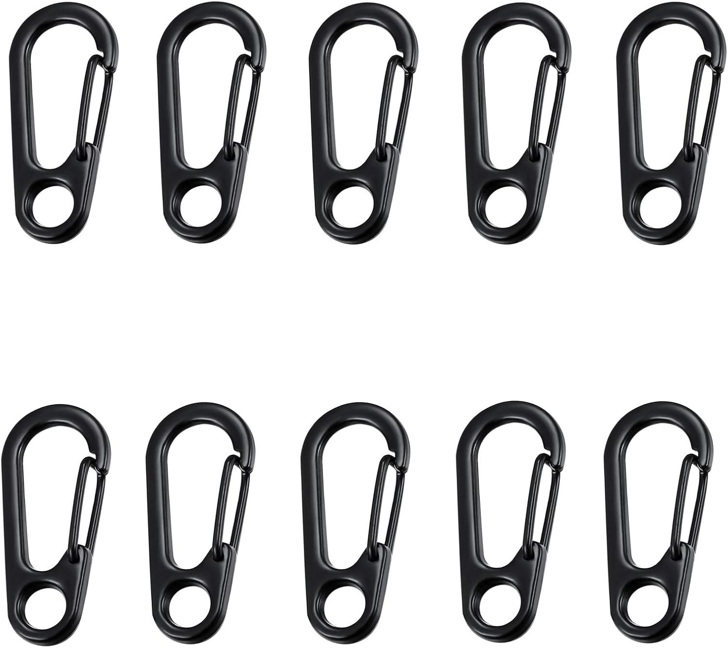 10 Mini-karabinerhaken, Klettergriffe, Federschnallenverschlüsse Für Rucksäcke Zum Campen, Klettern, Wandern, Outdoor-schlüsselanhänger (schwarz)