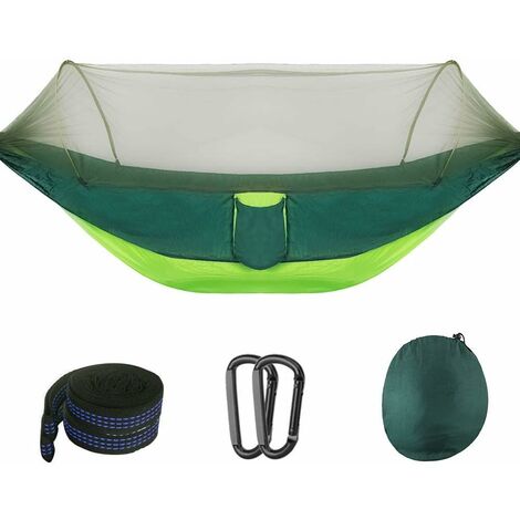 Ultraleichte Hängematte Mit Moskitonetz – Belastbarkeit: 300 Kg – Atmungsaktive, Schnelltrocknende Campinghängematte (290 X 140 Cm) – Für Outdoor-aktivitäten, Reisen Und Den Garten