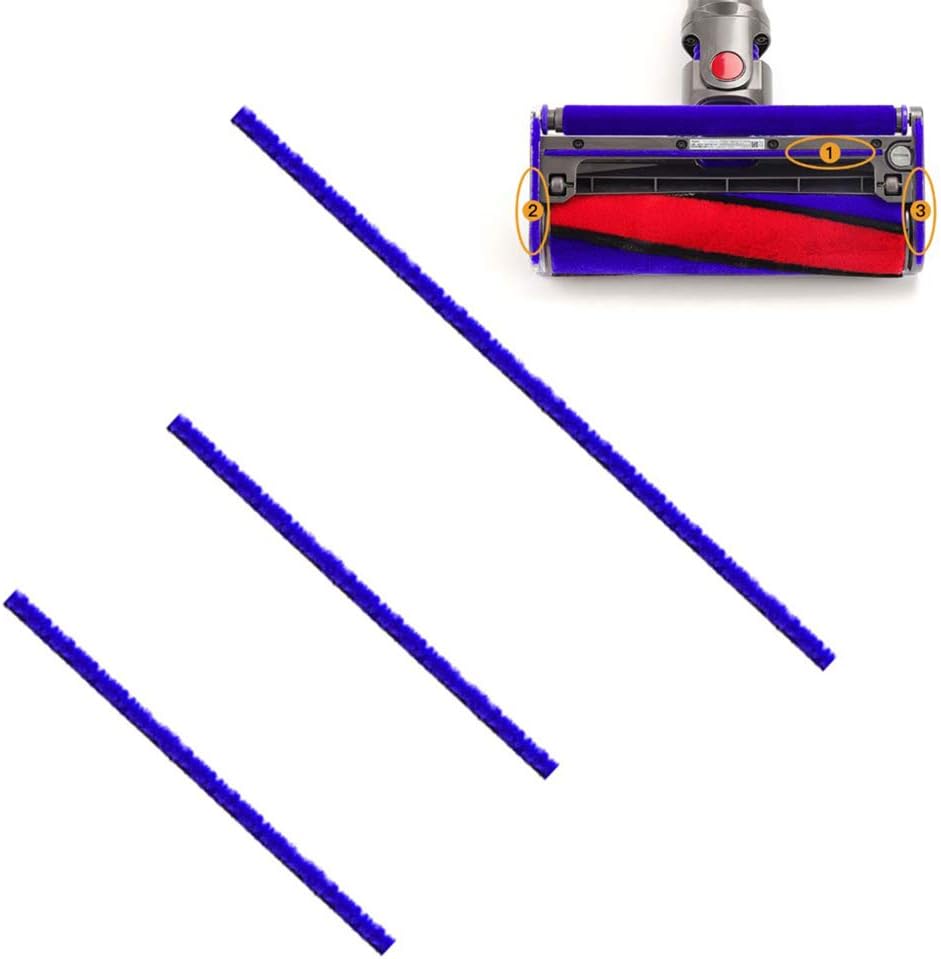 Set Mit 3 Weichen Bürstenstreifen Für Dyson Staubsauger V7, V8, V10 Und V11, Weiche Bürstenwalze, 1 Stück 23 Cm Lang, 2 Stück 11,5 Cm Kurz