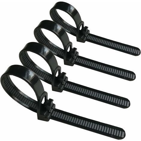 Wiederwendbare Kabelbinder, Ultra Tough Nylon Flexible Kabelbinder Zip-kabelbinder Mit Slipknot (schwarz) [packung Mit 100]