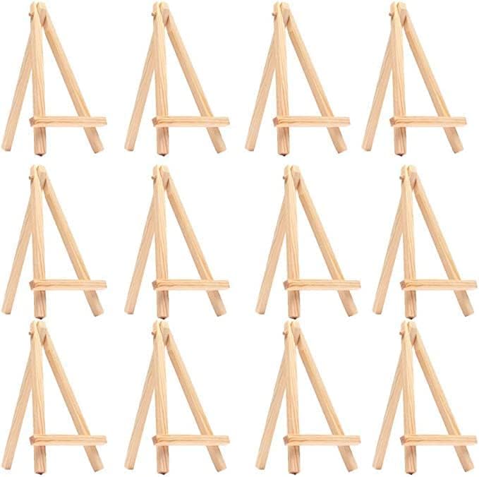 Set Mit 12 Holzstaffeleien, 15 Cm – Tischkarten Oder Ständer Für Hochzeitsmenüs, Ministaffeleien Für Gemälde Und Kreative Projekte