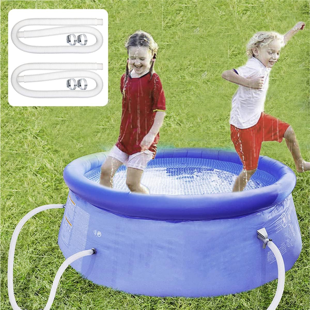 Stück 32-mm-poolschlauch, 1 M Lange Ersatz-poolschläuche, Poolfilterschlauch, Pumpensaugschlauch Für Aufstellpools Mit 4 Metallklemmen