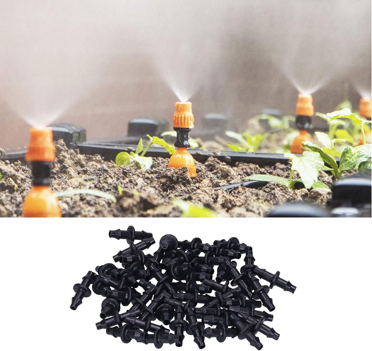 Tropfbewässerungsverbinder, 100 Stück 4/7 Mm 2-wege-schlauchverbinder Mit Widerhaken (1/4 Zoll) Für Gartenschläuche