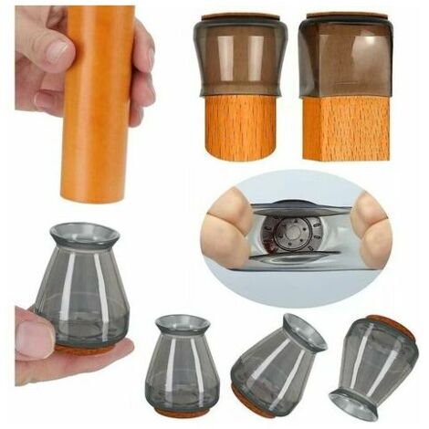 Stuhlbeinschoner, Silikon-stuhlbeinstopper Für Stuhlbeine Mit Filzgleitern Für Den Boden, 8-teilige Stuhlbeinkappenschwarz)