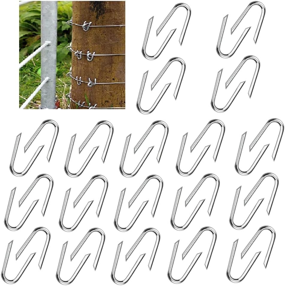 70 Stück 20 Mm Eisenzaunclips, Verzinkt, U-förmig, Verschleißfest, Tragbar, Oxidationsbeständig, Verformungsbeständige Zaunnägel Für Netze, Zäune, Holz, Rankgitter, Stacheldraht