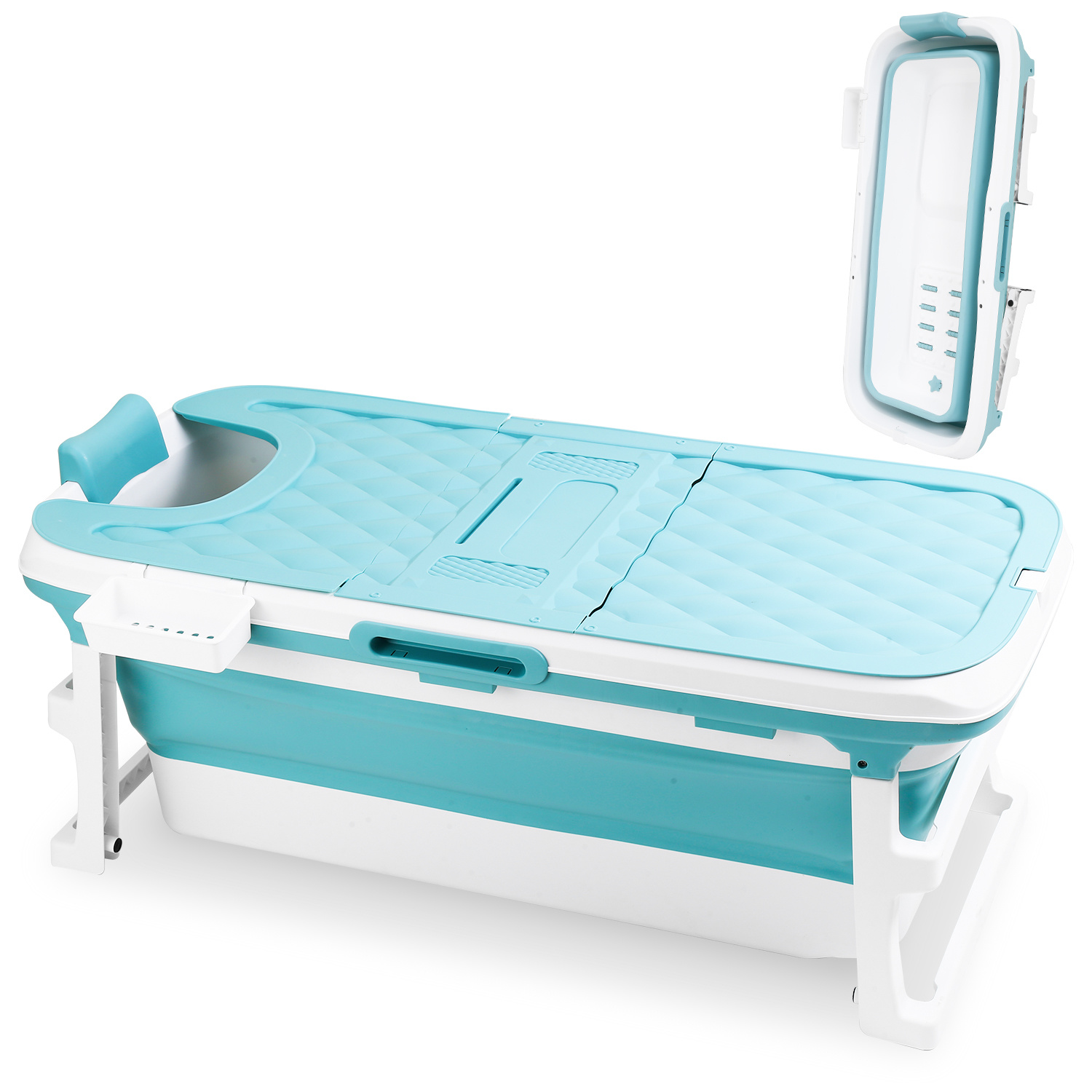 Tolletour Badewanne Erwachsene Faltbar 149 Cm Xxl, Faltbadewanne Mit Abdeckung Und Ablaufrohr Fürs Badezimmer