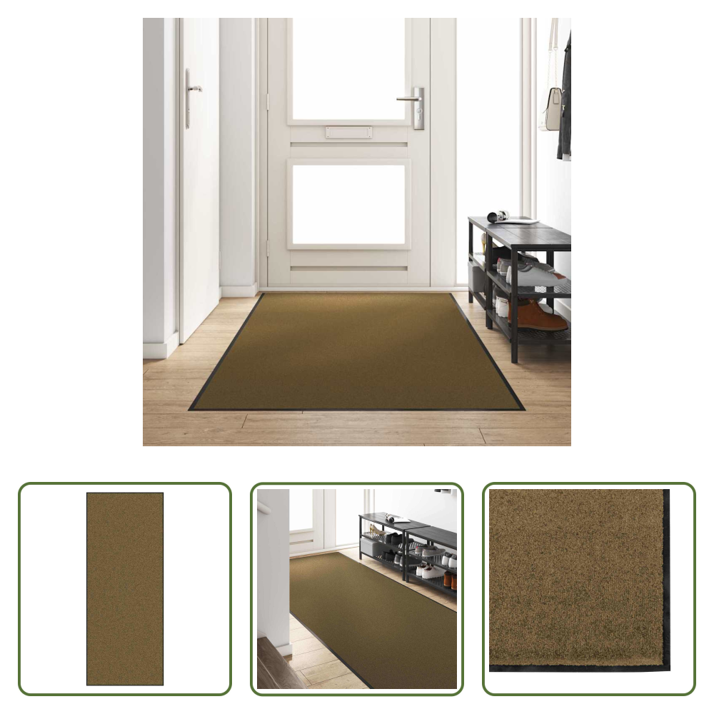 Innen- Und Außenbereich - Fußmatte Braun Und Schwarz 120 X 300 Cm Polyamid Und Pvc